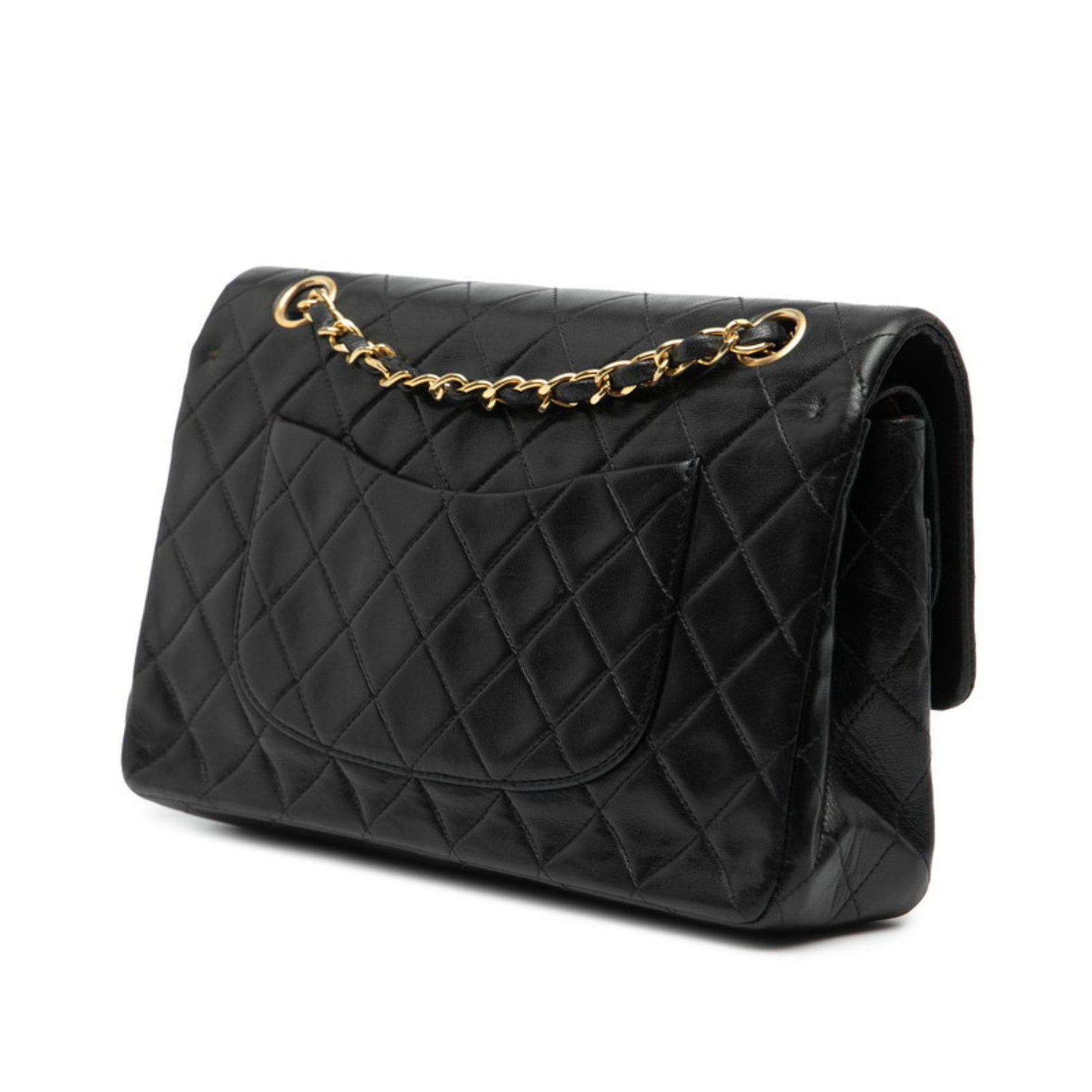 CHANEL Matelasse 25 Coco Mark Double Flap Chain Shoulder Bag in Lambskin