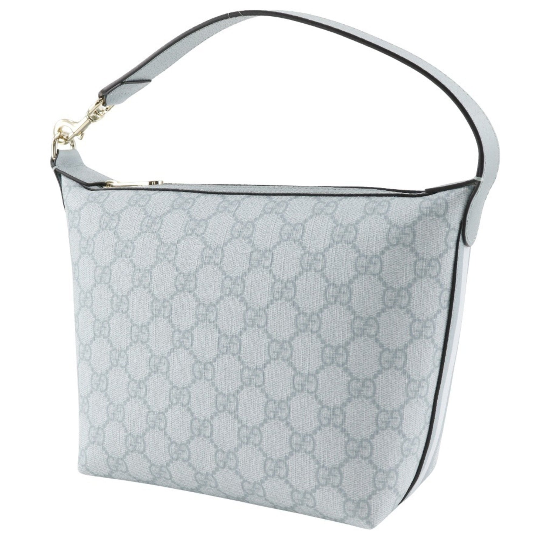 Gucci Ophidia Super Mini Shoulder Bag 8741 in GG Supreme Canvas, Dusty Blue.
