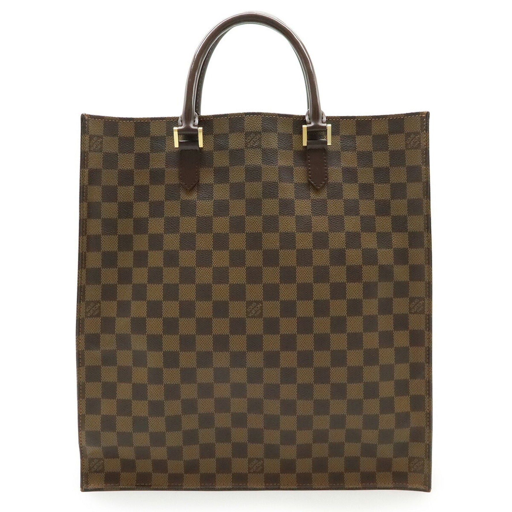 LOUIS VUITTON Damier Sac Plat Tote Bag, Square Handbag