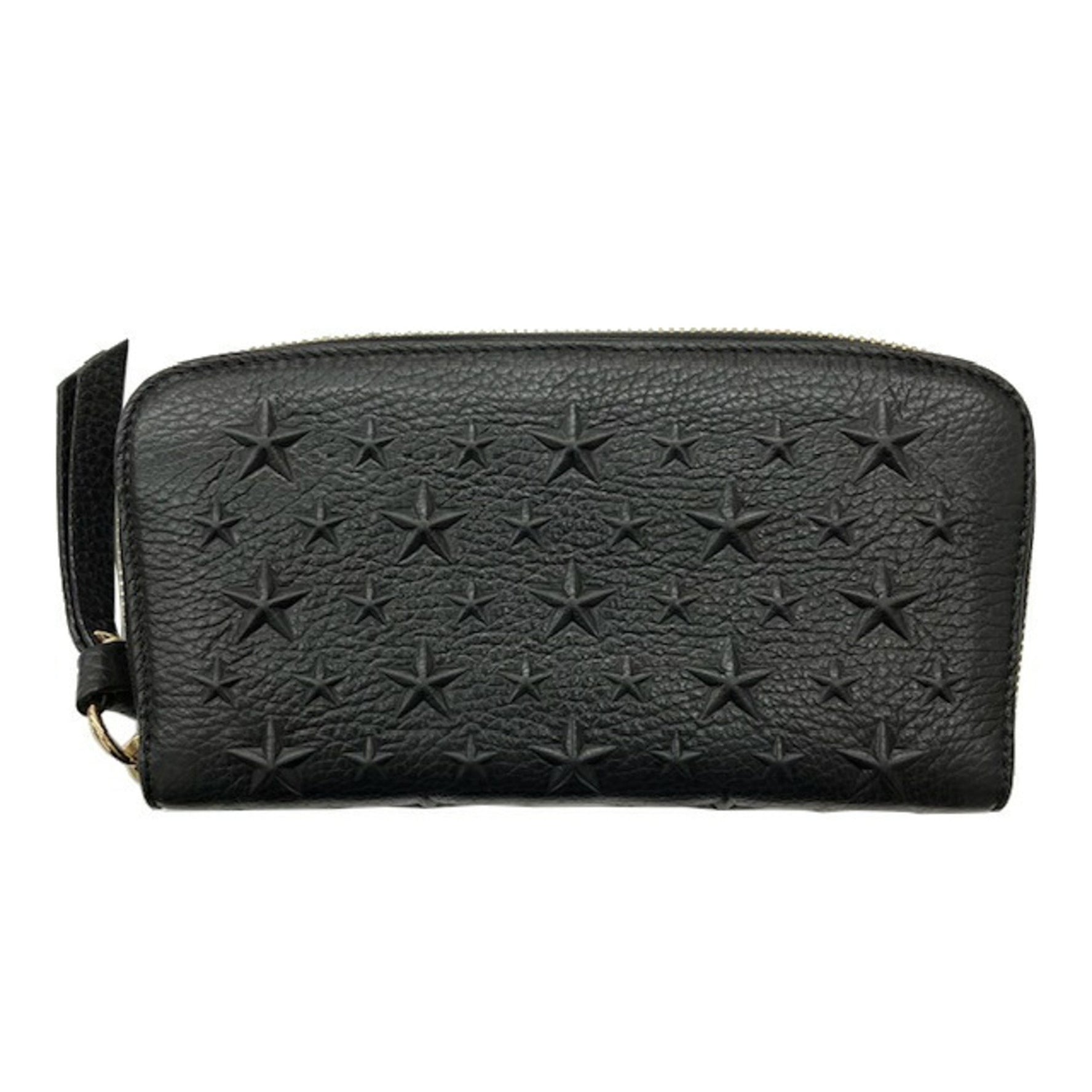 Jimmy Choo Round Long Wallet FILIPA EMG BK Men's