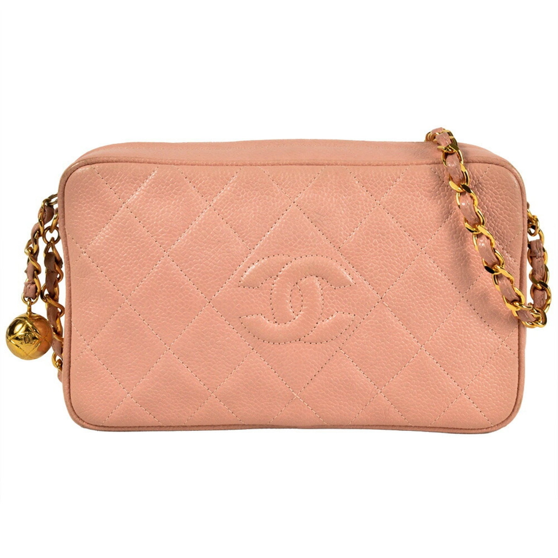 CHANEL Matelasse Chain Shoulder Bag Caviar Skin Coco Mark