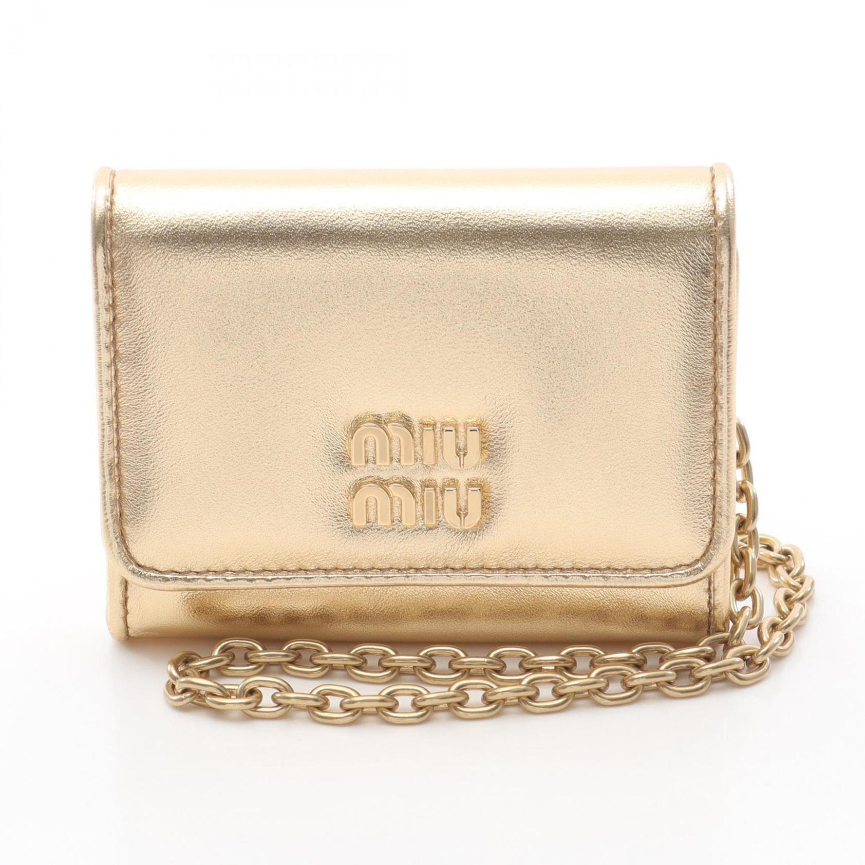Miu Miu Miu Business Card Case/Card Case, Leather