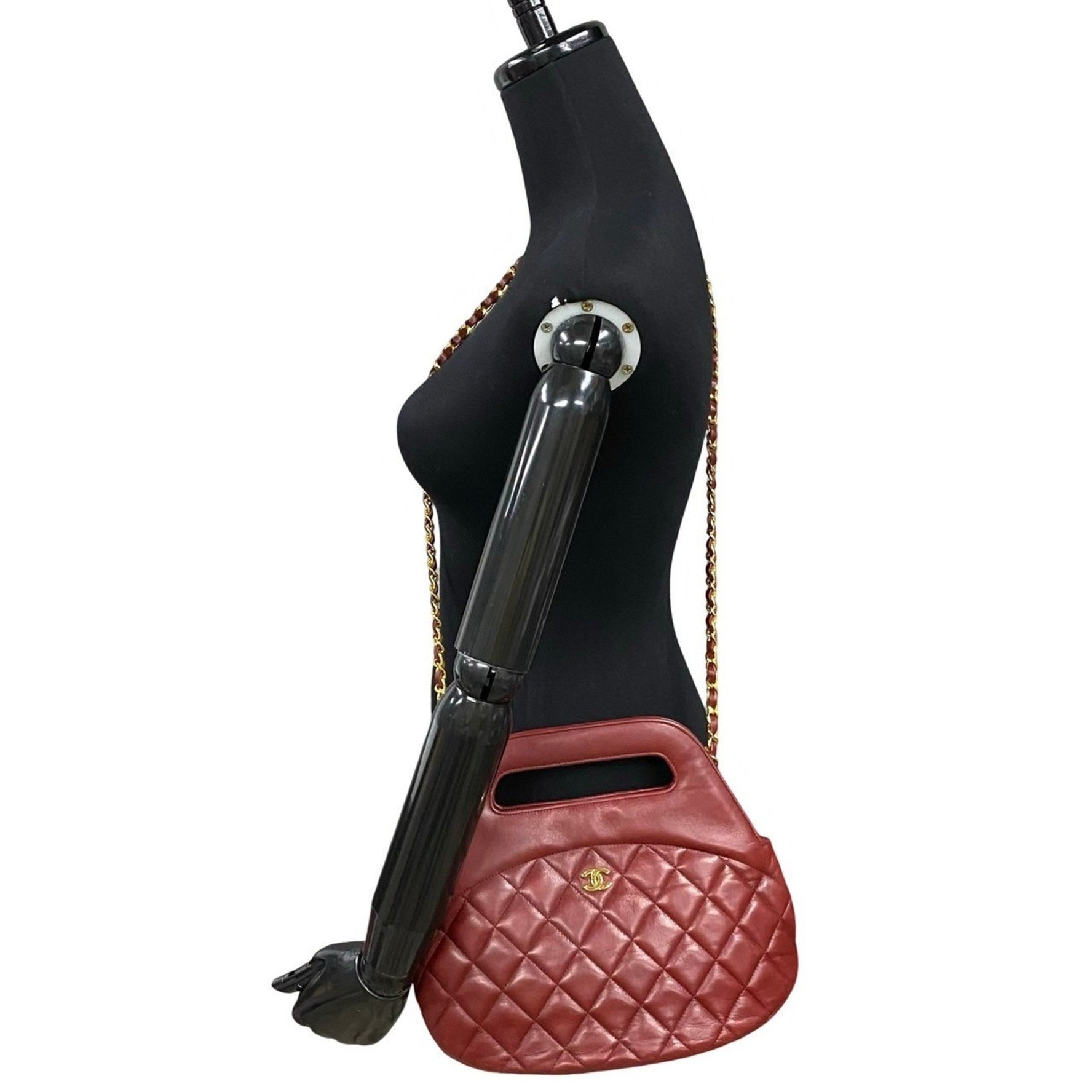 CHANEL Matelasse Coco Lambskin Handbag/Shoulder Bag, Red