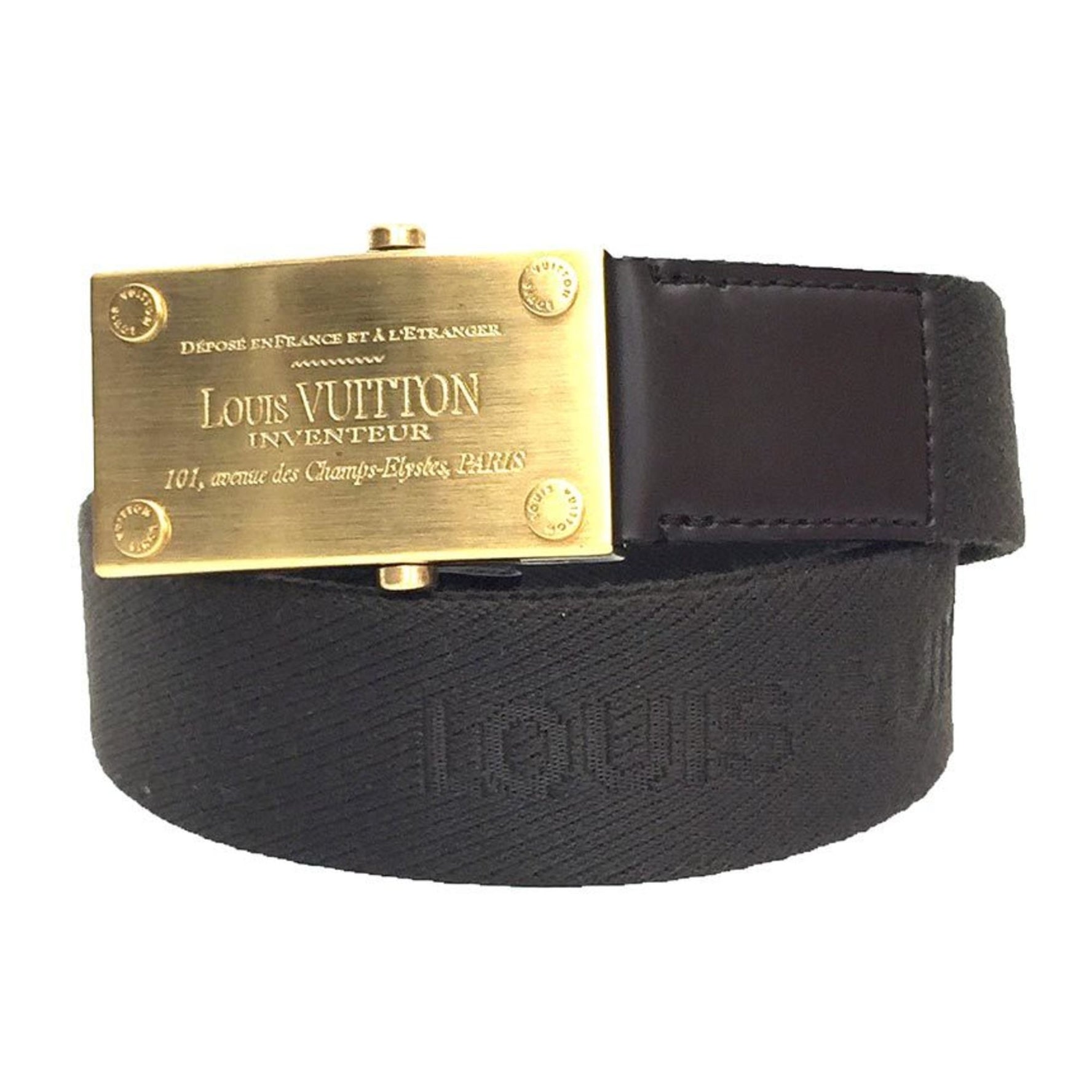 Louis Vuitton Santur Bengal Belt 85/34 size Canvas Gold