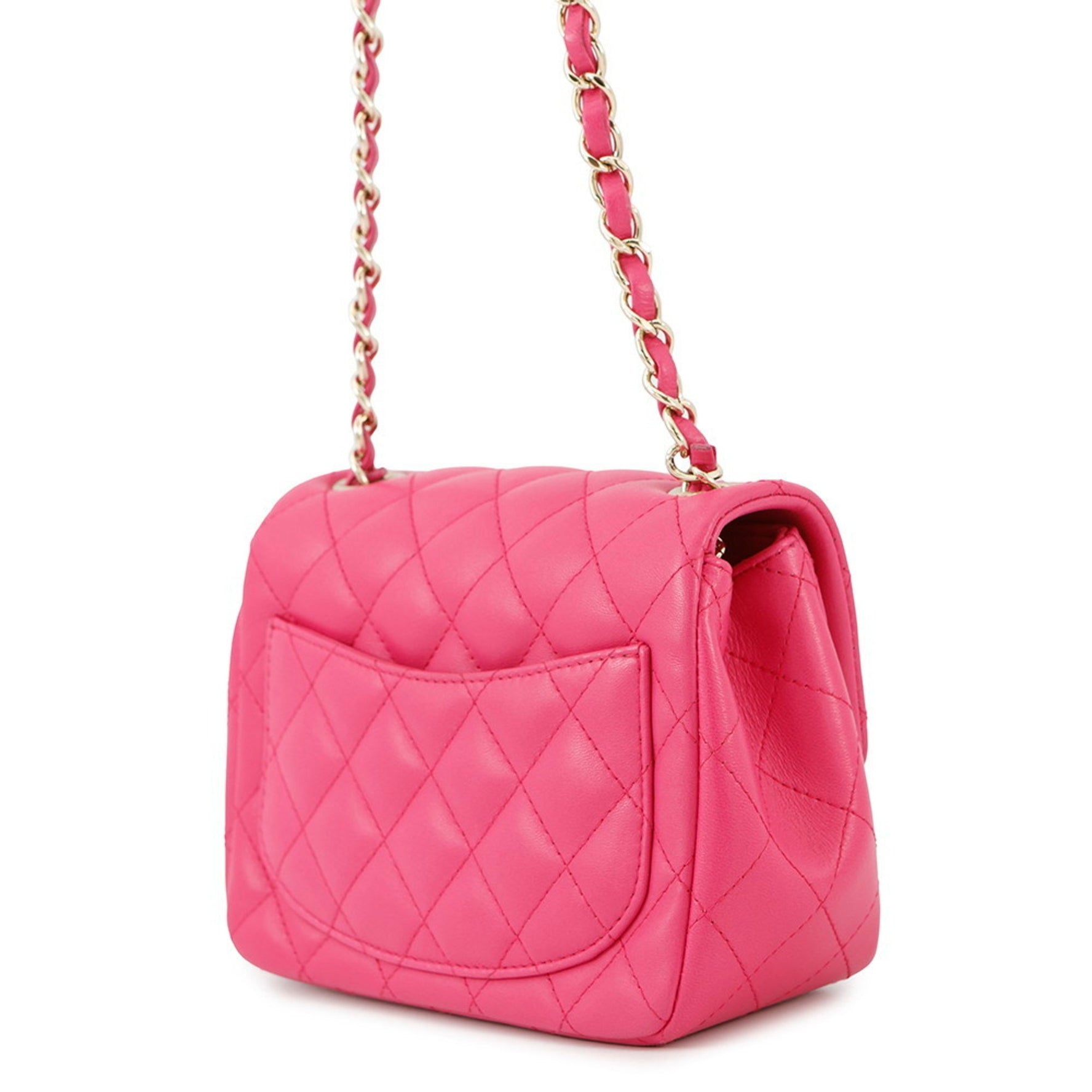 CHANEL Chain Shoulder Bag Matelasse Coco Mark Mini Lambskin Single Flap