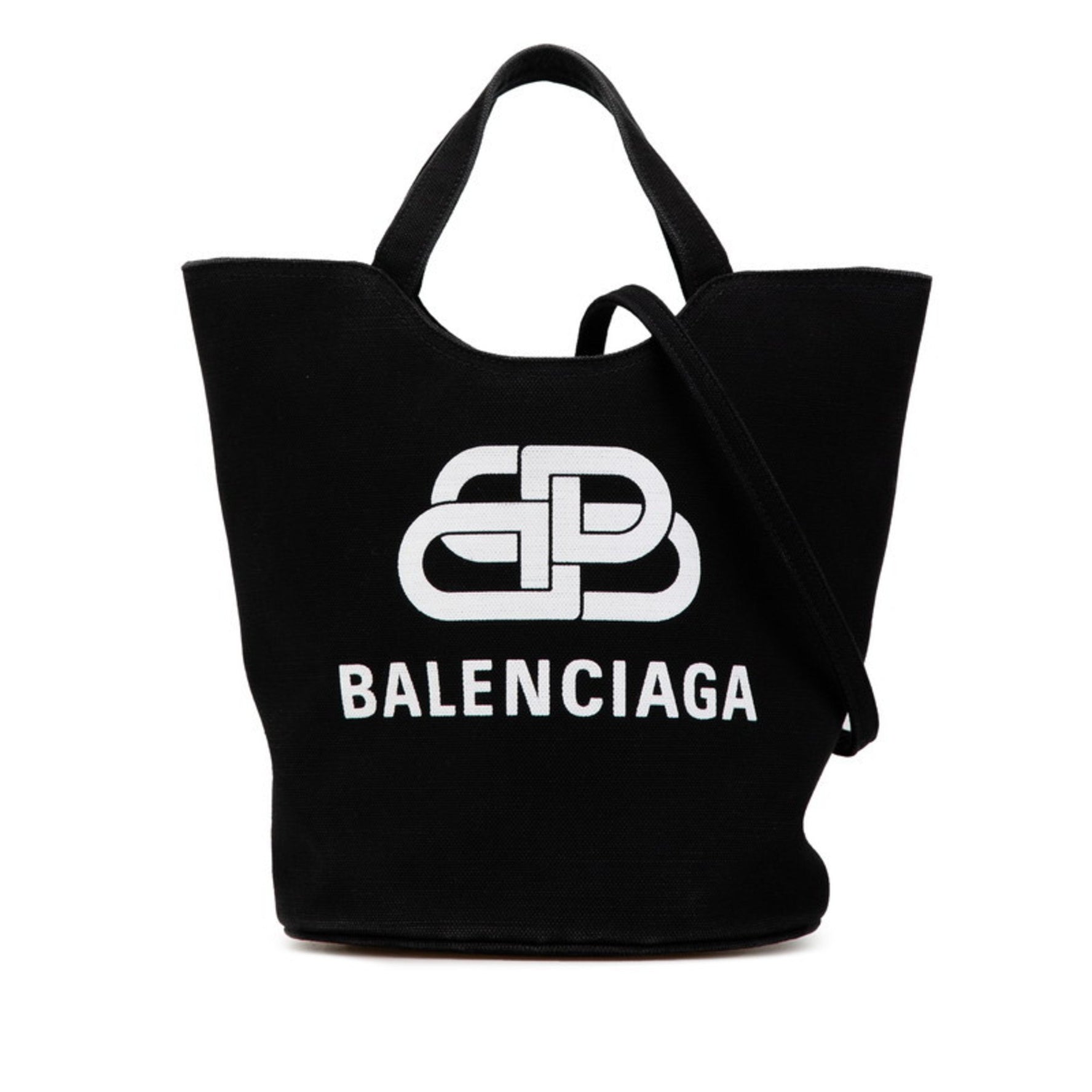 Balenciaga Wave Medium Handbag Shoulder Bag Black White Canvas Women's BALENCIAGA