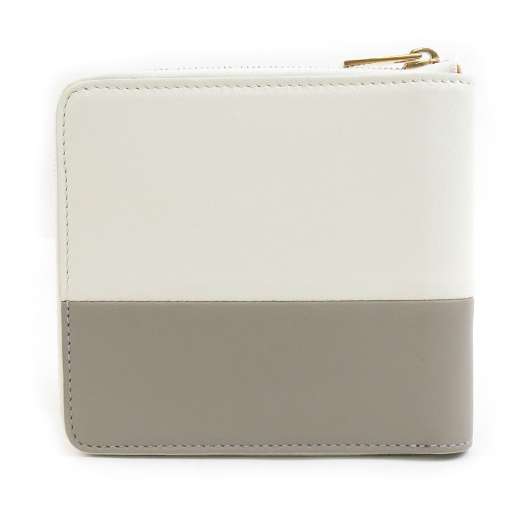 Celine Bifold Wallet in Gray and Ivory Leather