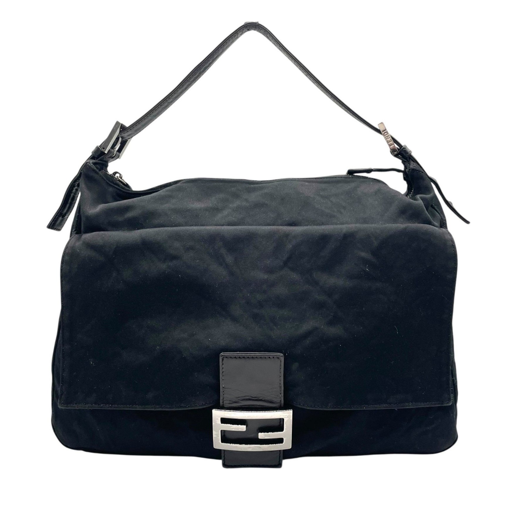 FENDI Mamma Bucket Vintage Shoulder Bag, FF Logo, Silver Hardware, Gold