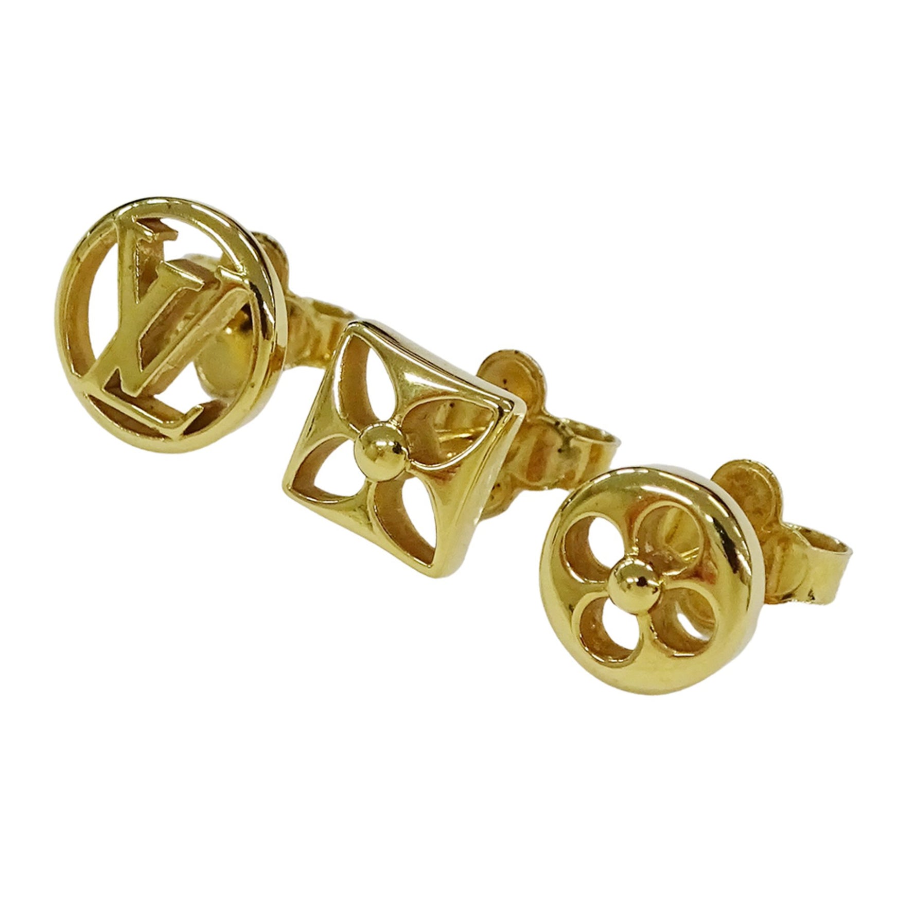 Louis Vuitton Women's Metal Bouclée D'oreille Crazy in Rock Gold Earrings (Set of 3) M00395 GK4263