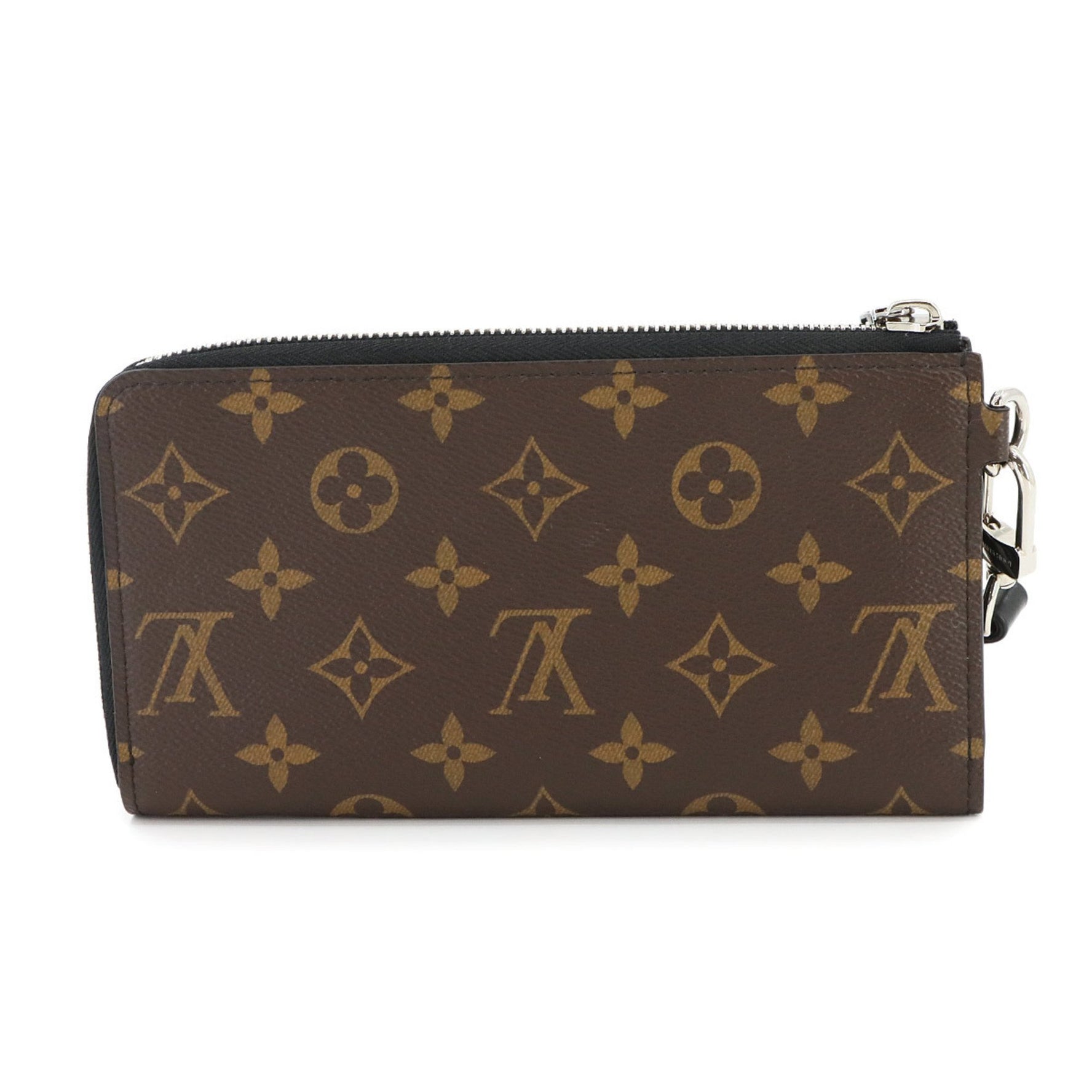 Louis Vuitton Monogram Macassar Zippy Dragonne L-Shaped Long Wallet in Brown and Black