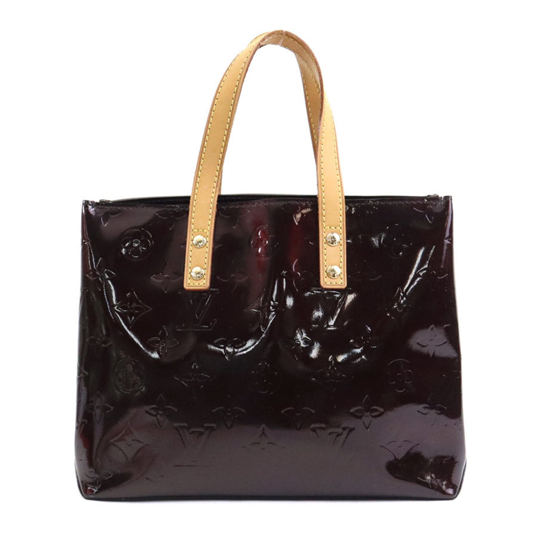 Louis Vuitton LOUIS VUITTON Handbag Monogram Vernis Reed PM Patent Leather Amaranth Gold Women's M91993 w0983a