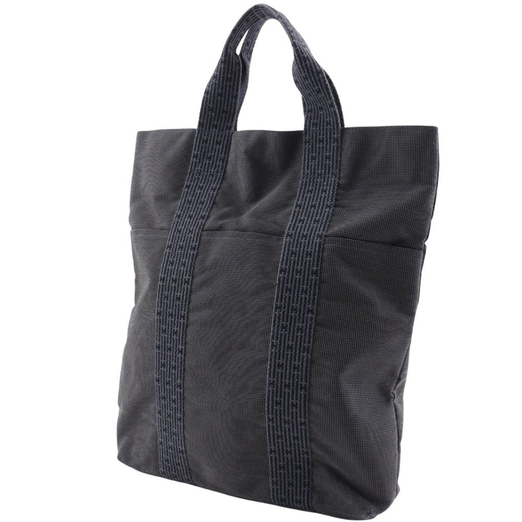 Hermes Airline Cabas Handbag Tote Bag Nylon Canvas Grey Herline Unisex