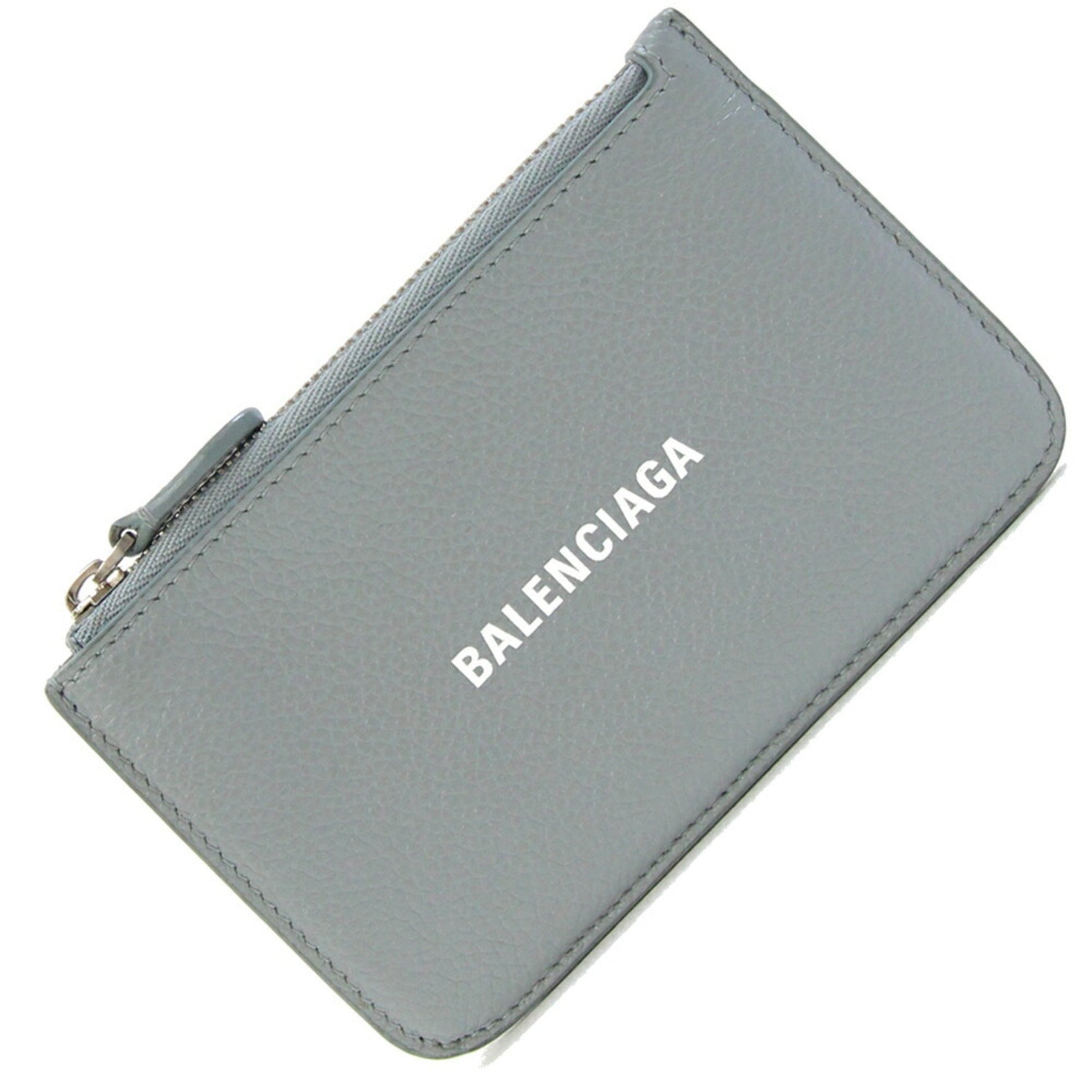 Balenciaga Coin Case Light Gray Leather Purse Card Fragment Mini Wallet Compact Women's BALENCIAGA