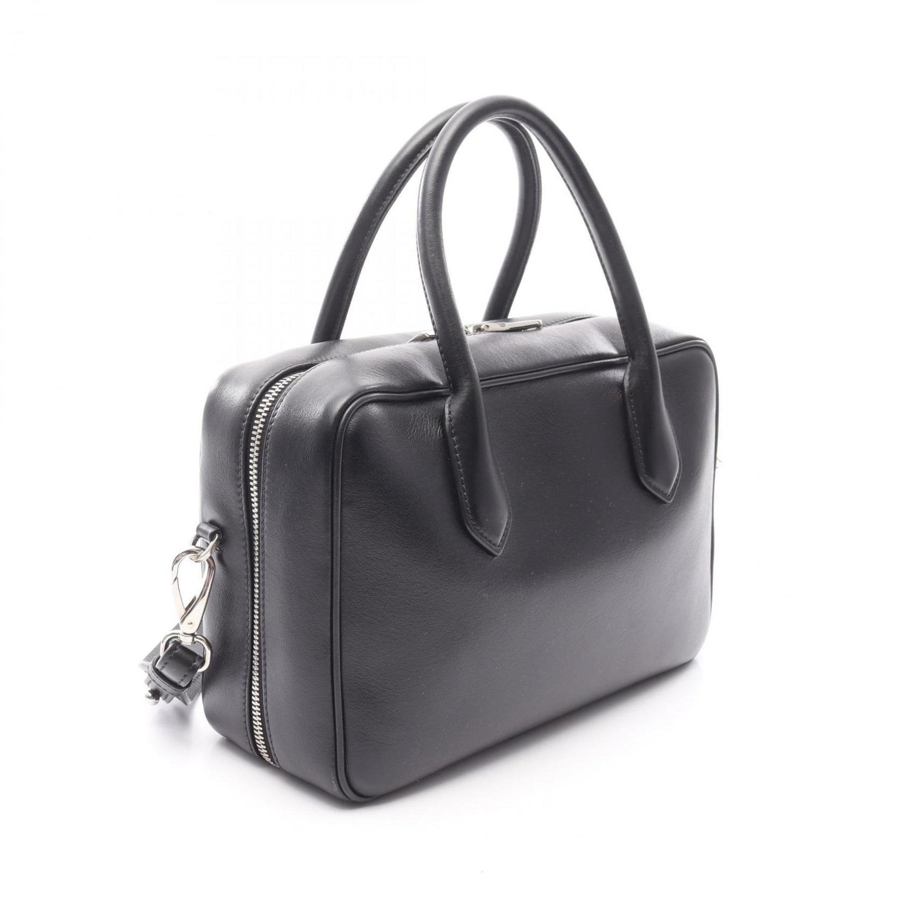 Prada Banana Print Leather Handbag Black/White/Pink