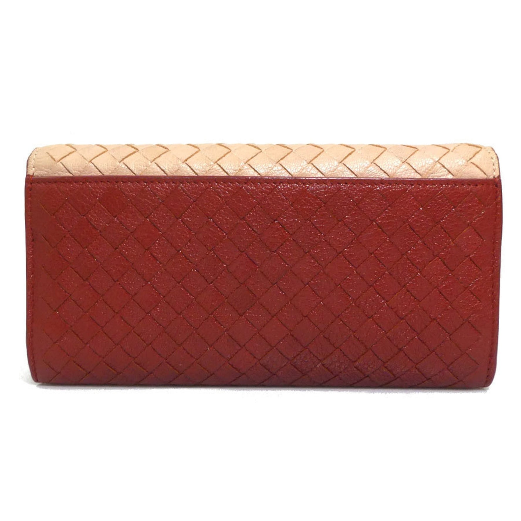 Bottega Veneta Intrecciato Leather Long Wallet in Brown and Beige Women