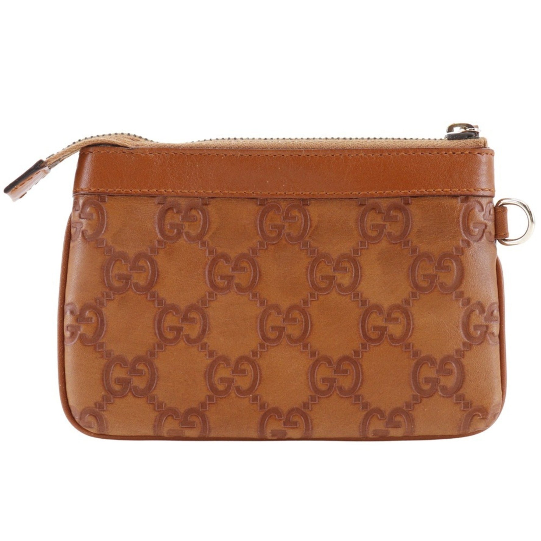 GUCCI GG Pouch Shimmer Leather Unisex