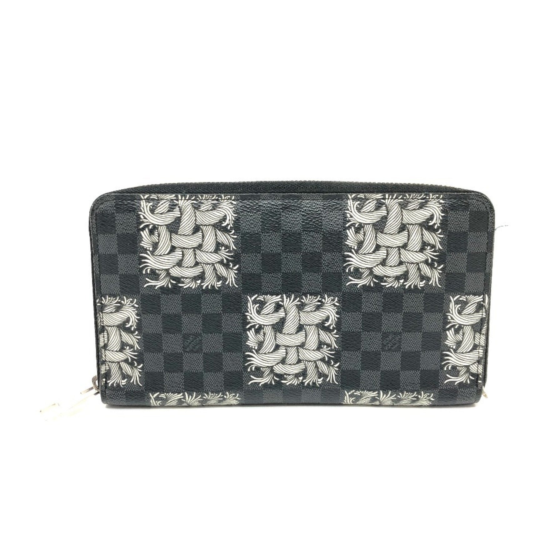 LOUIS VUITTON N61214 Graphite Christopher Nemeth Zippy Organizer Long Wallet in Damier Canvas, Men's, Black