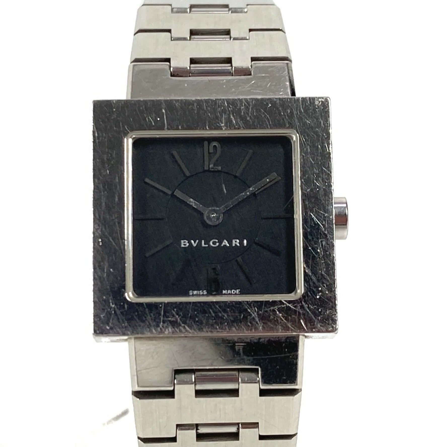 BVLGARI SQ22SS Square Quadrado Ladies Watch, SS, Silver