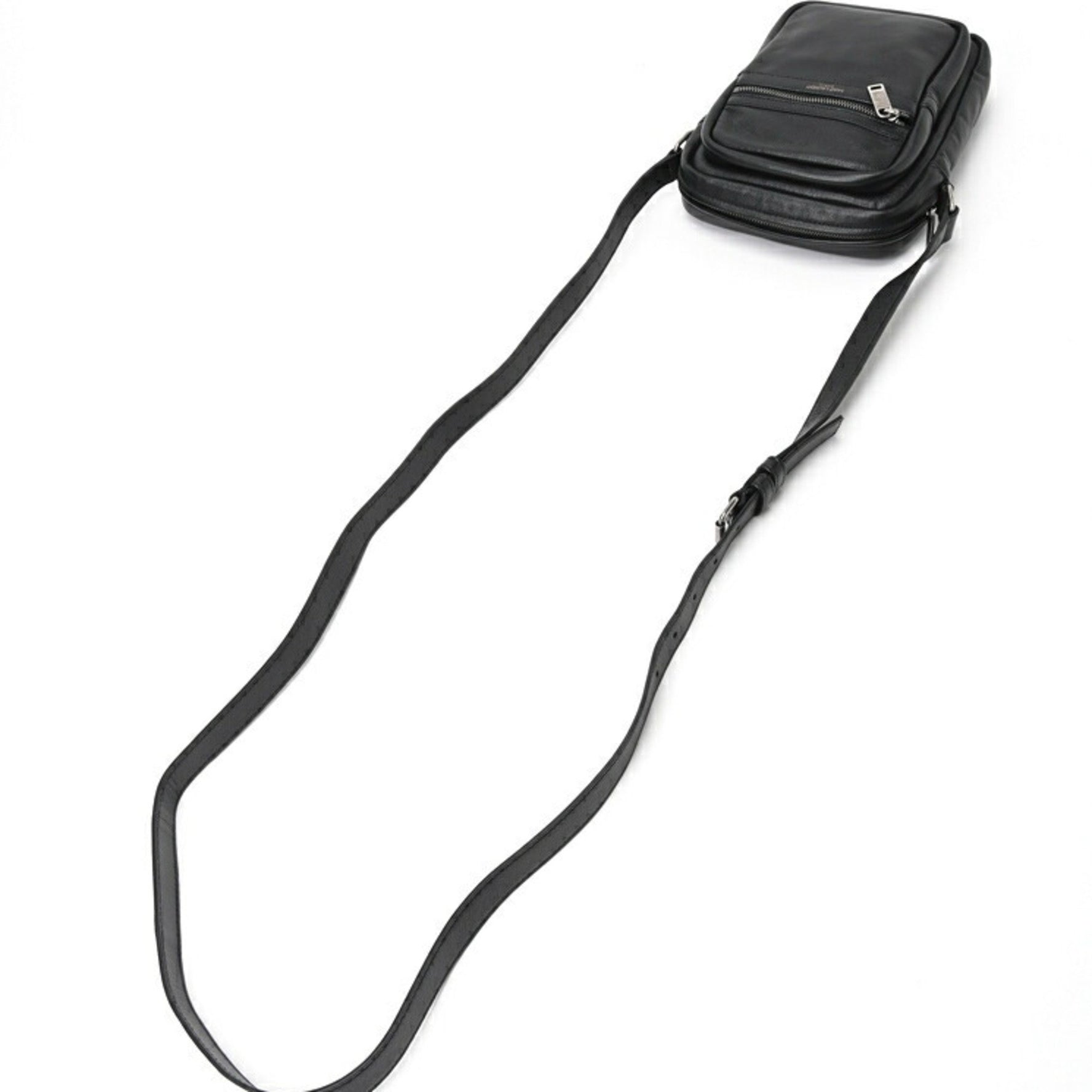 Saint Laurent Sid Crossbody Bag Shoulder Leather Black E-157142
