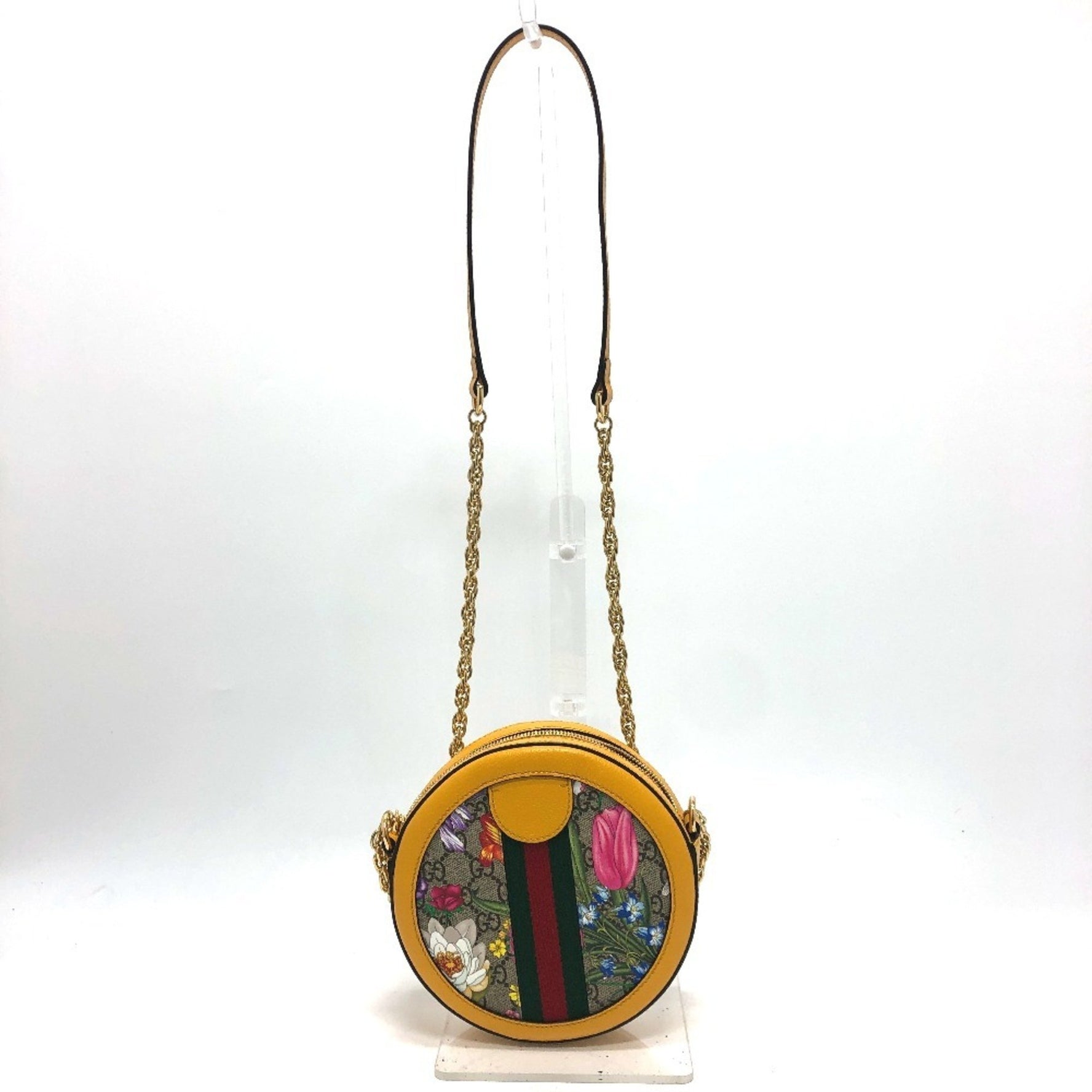 GUCCI GG Flora Webbing Line Shoulder Bag in Supreme Canvas