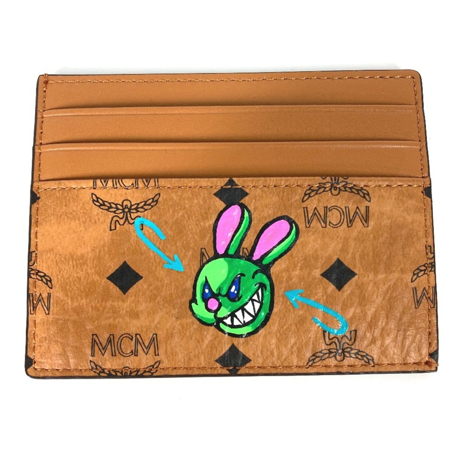 MCM Business Card Holder Pass Case Visetos Rabbit SAMBYPEN Collaboration Sambypen Holder/Card Leather