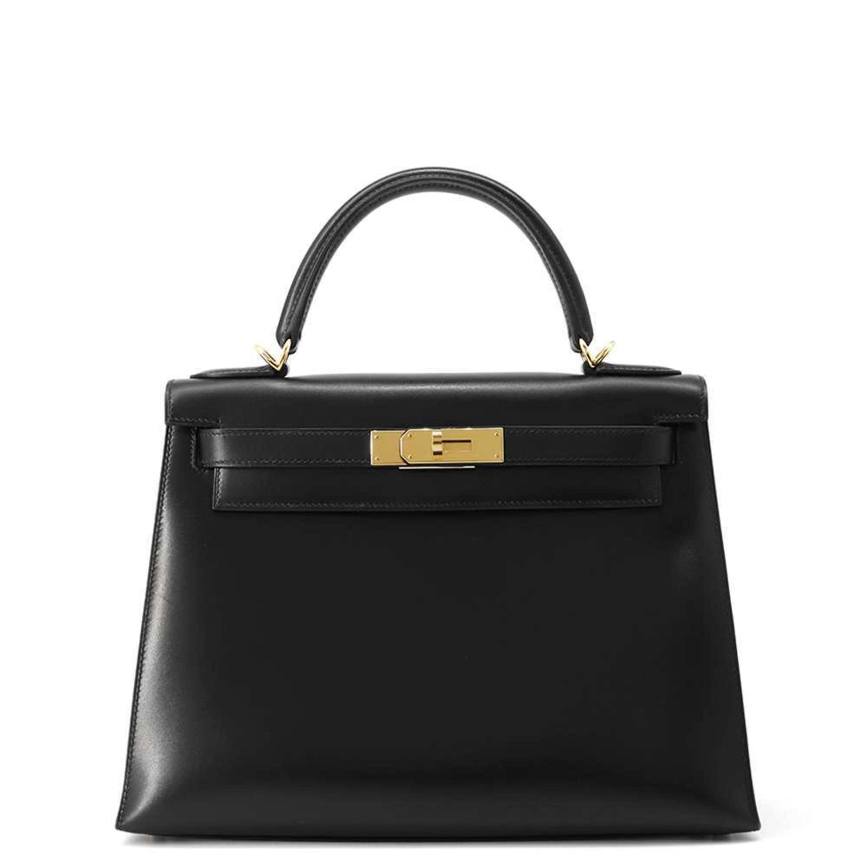 Hermes handbag Kelly 28, outer stitching, box calf, C stamp, bag