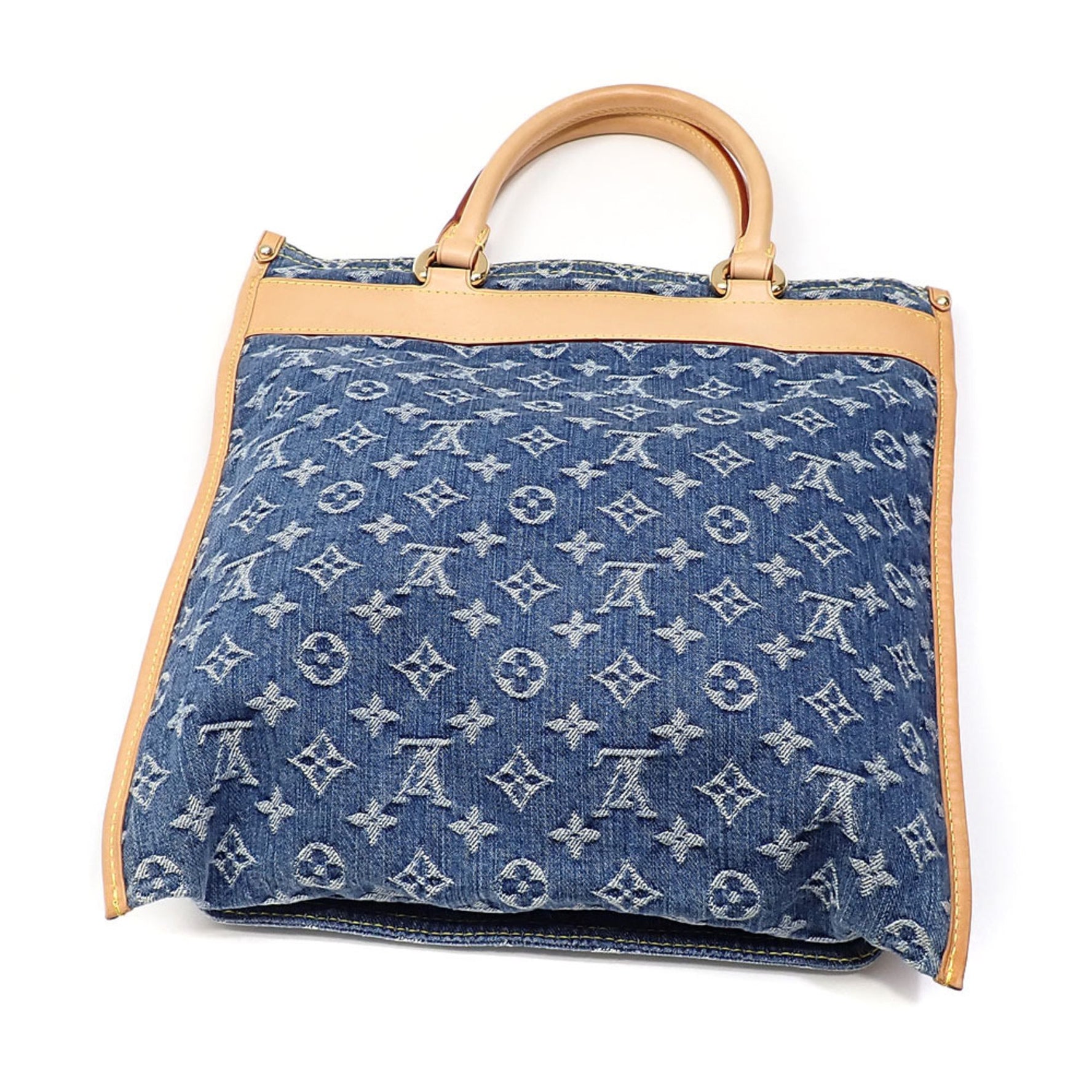 Louis Vuitton Monogram Denim Flat Shopper Handbag, Women's, M95018