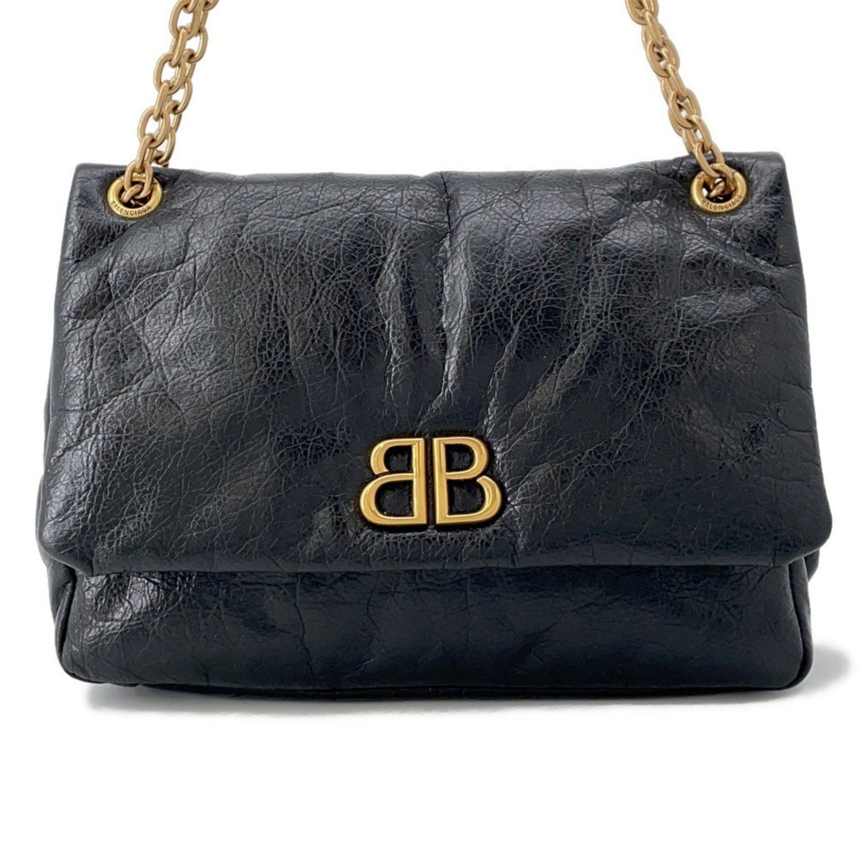 Balenciaga Monaco BB Chain Shoulder Bag in Leather -