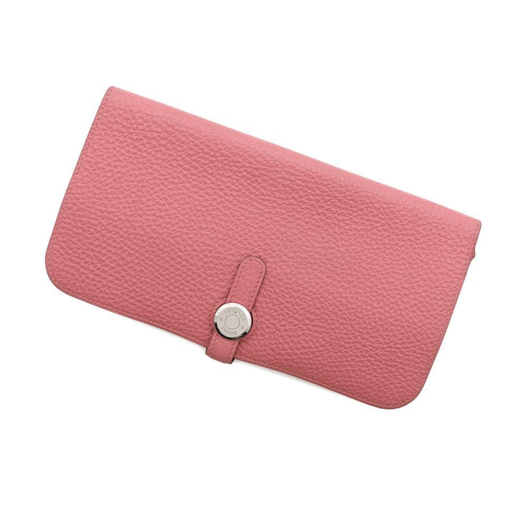 Hermes Long Wallet Dogon Rose Lipstick Togo □Q Stamp