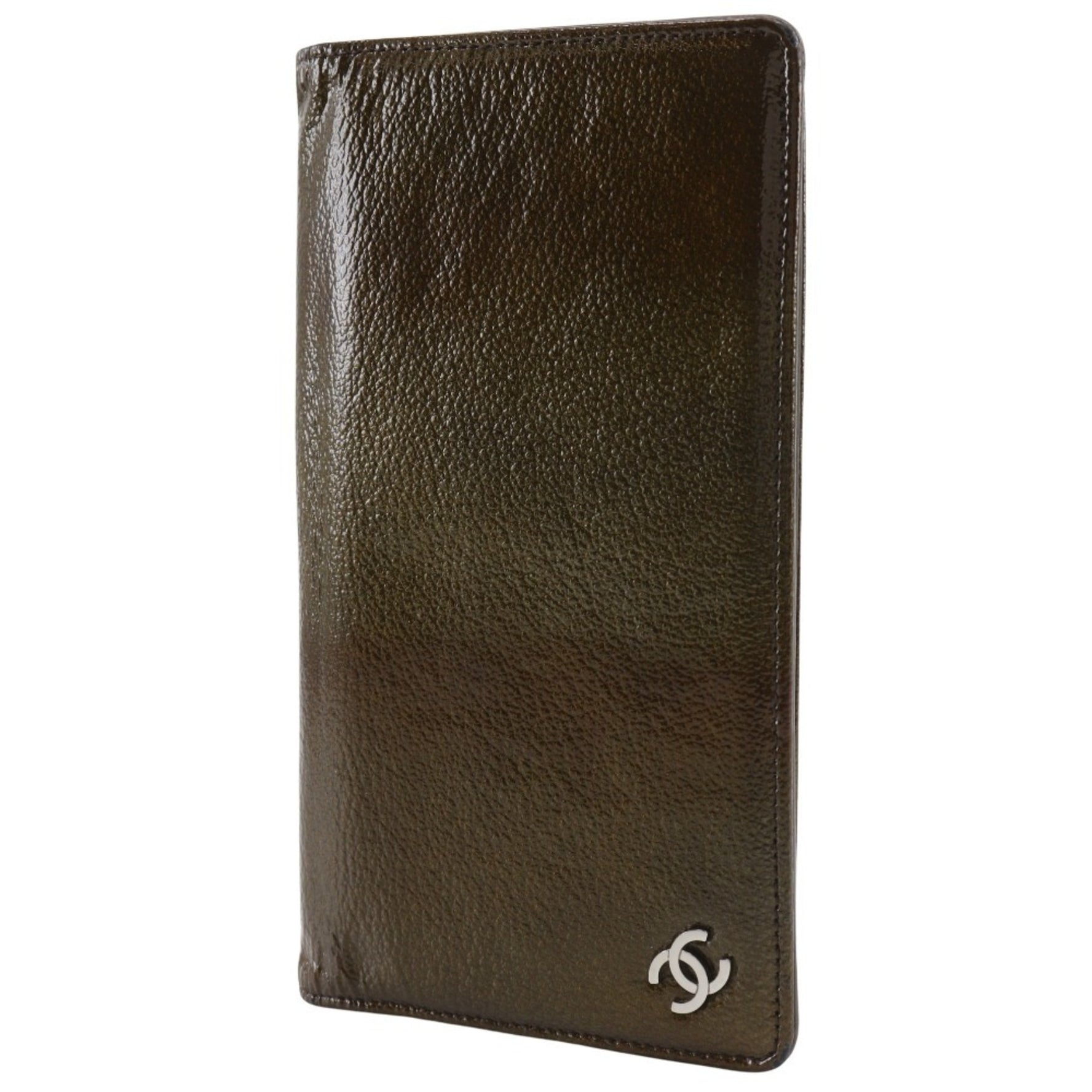 CHANEL COCO Mark Long Wallet Enamel Bronze Women's