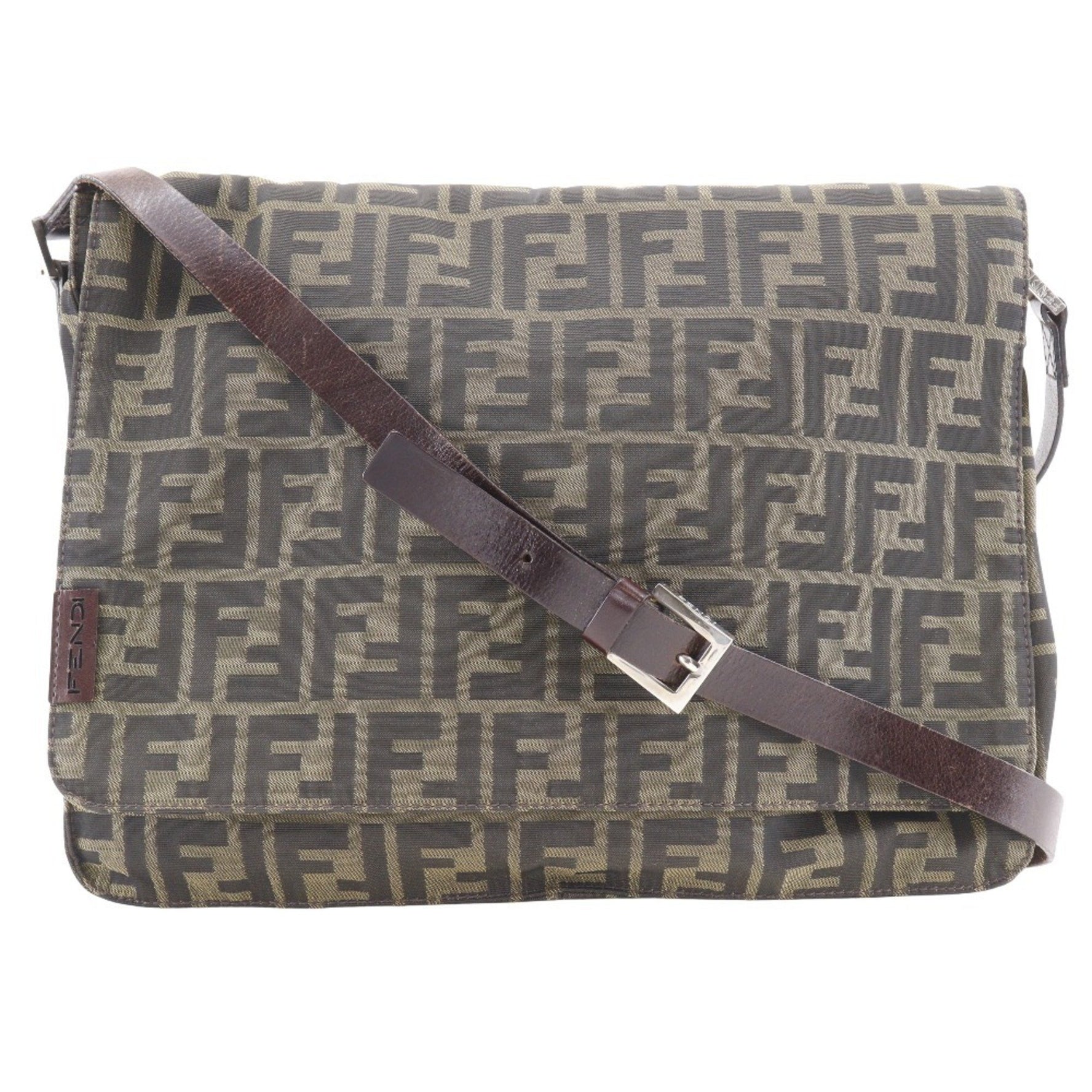 FENDI Zucca Shoulder Bag Nylon Canvas Type Unisex