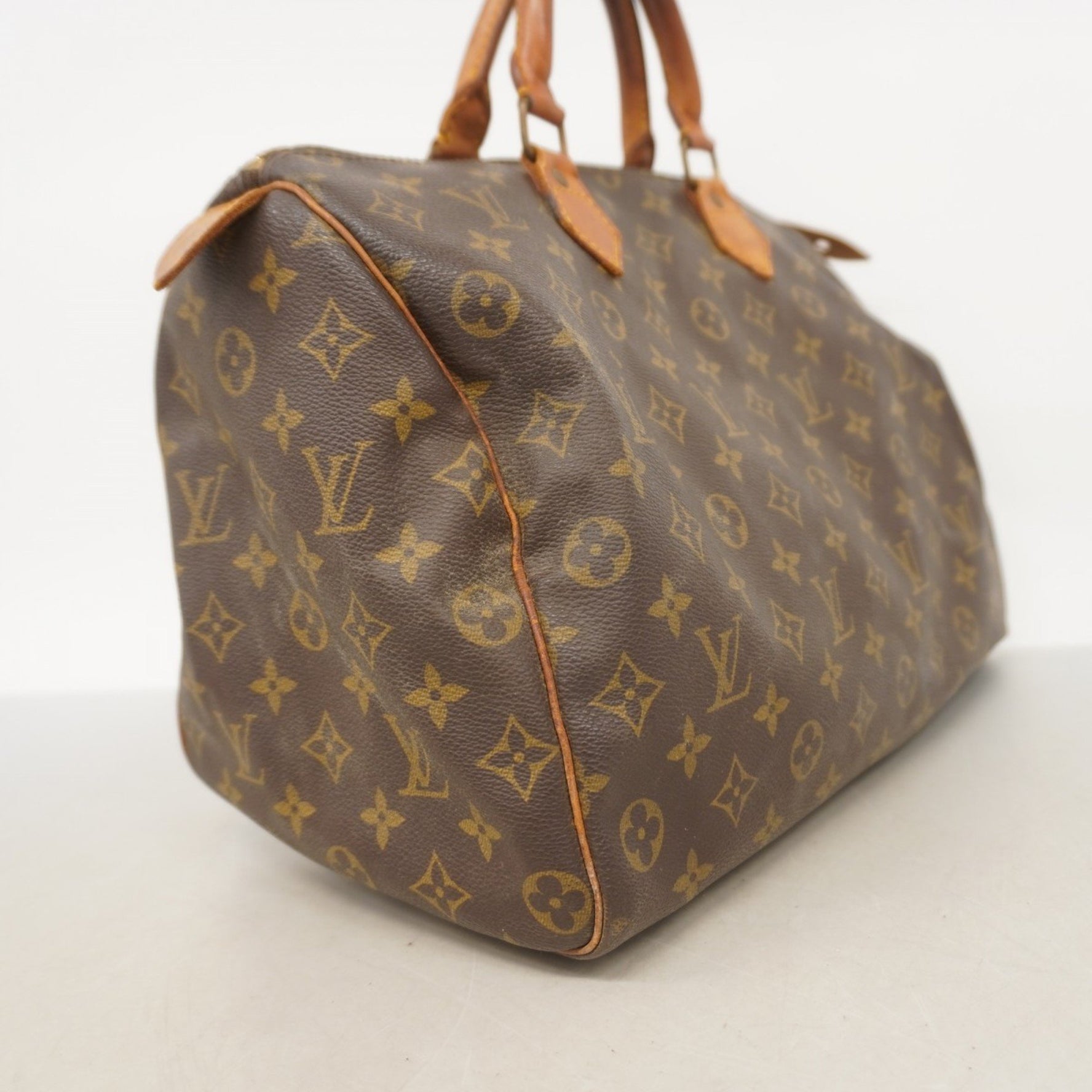 Louis Vuitton Monogram Speedy 35 Handbag M41107 Brown Women's