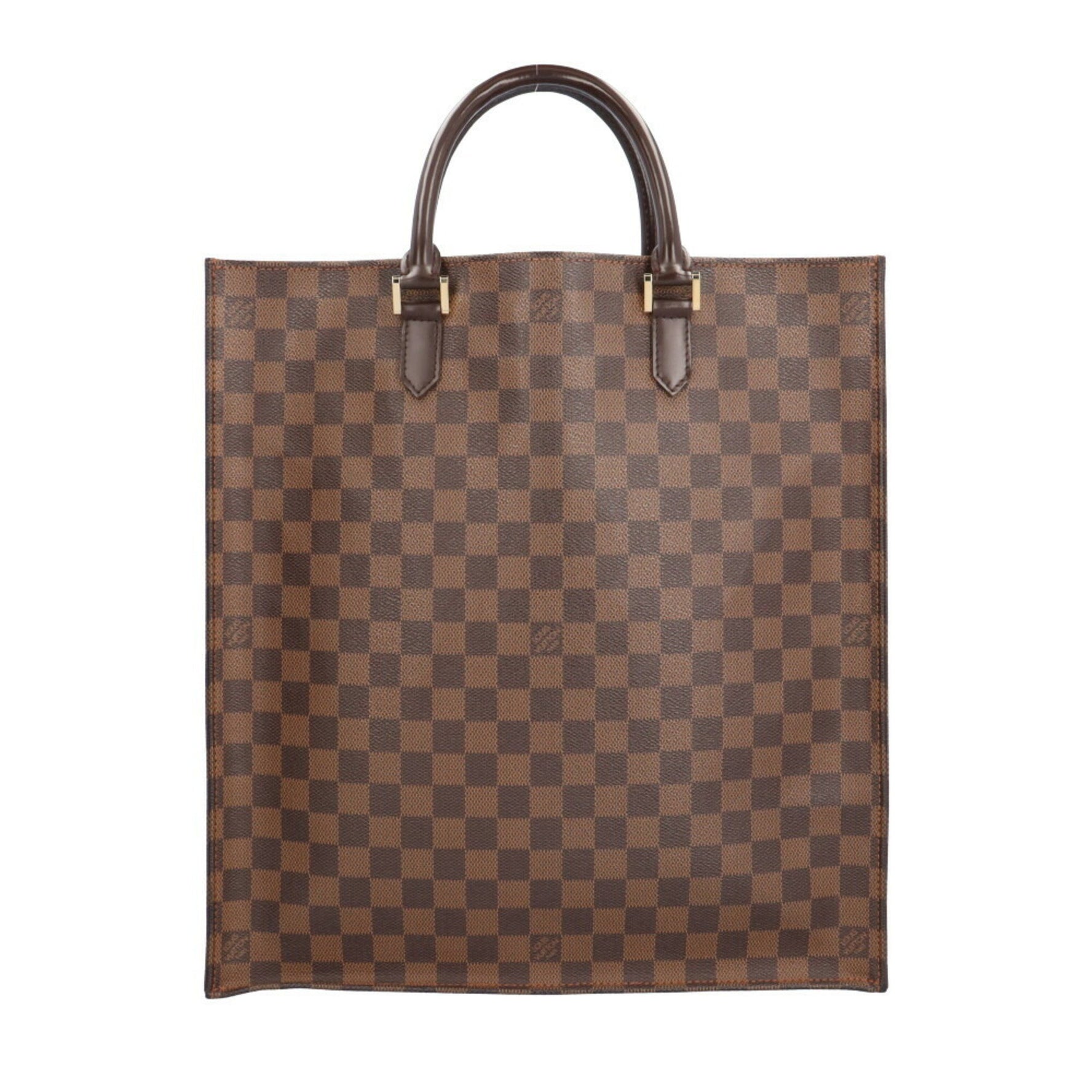 Louis Vuitton Sac Plat Damier Handbag Canvas Brown Unisex