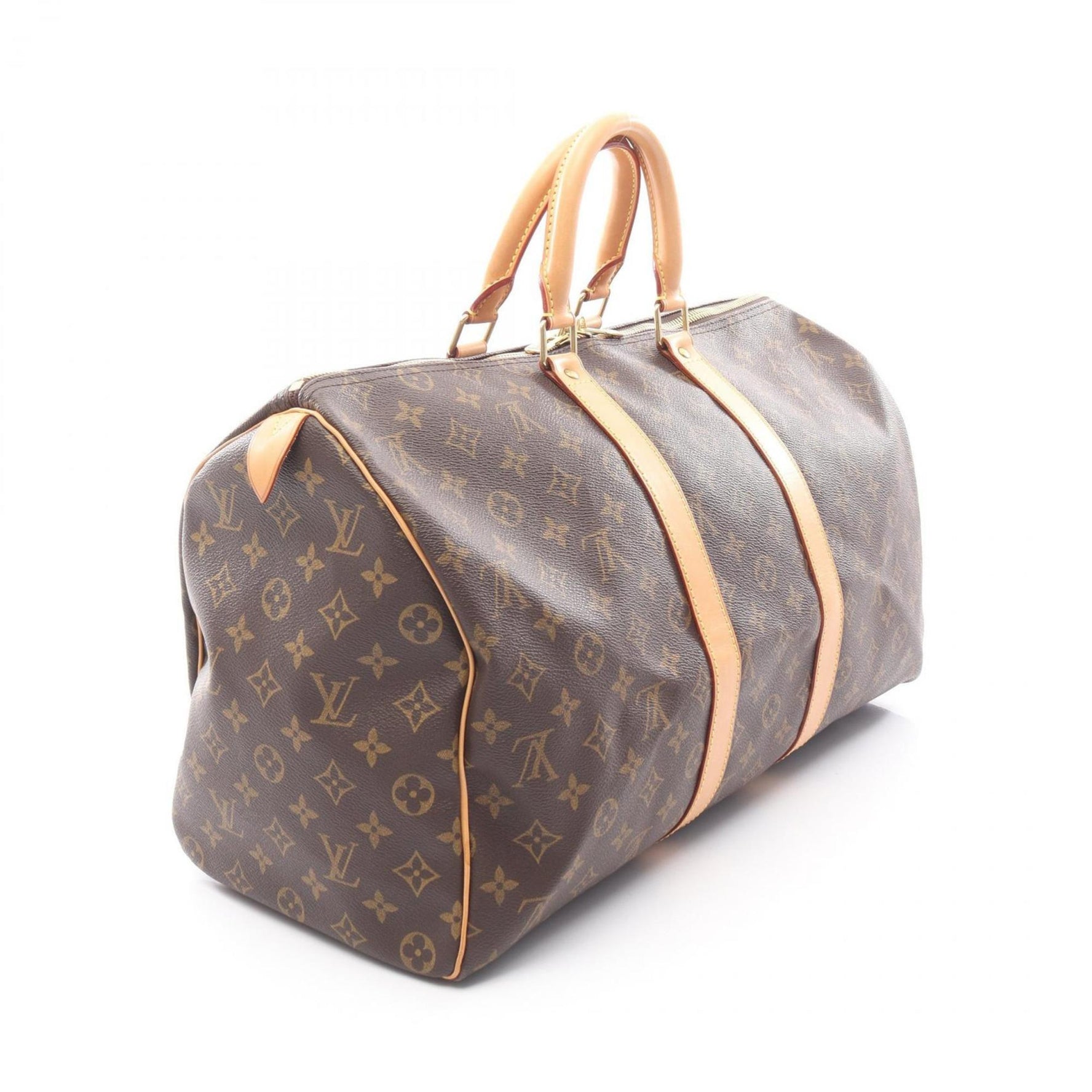 Louis Vuitton Keepall 45 Monogram Boston Bag, Coated Canvas and Leather, Brown, Women