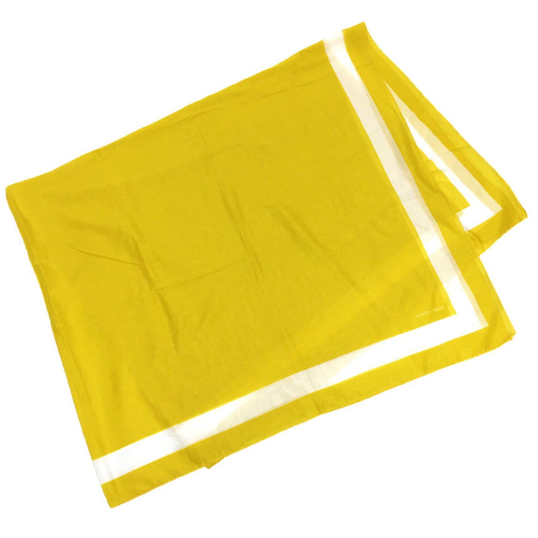HERMES Large Shawl/Stole, Cotton, Yellow, Blanket, Multi-Cover, Scarf