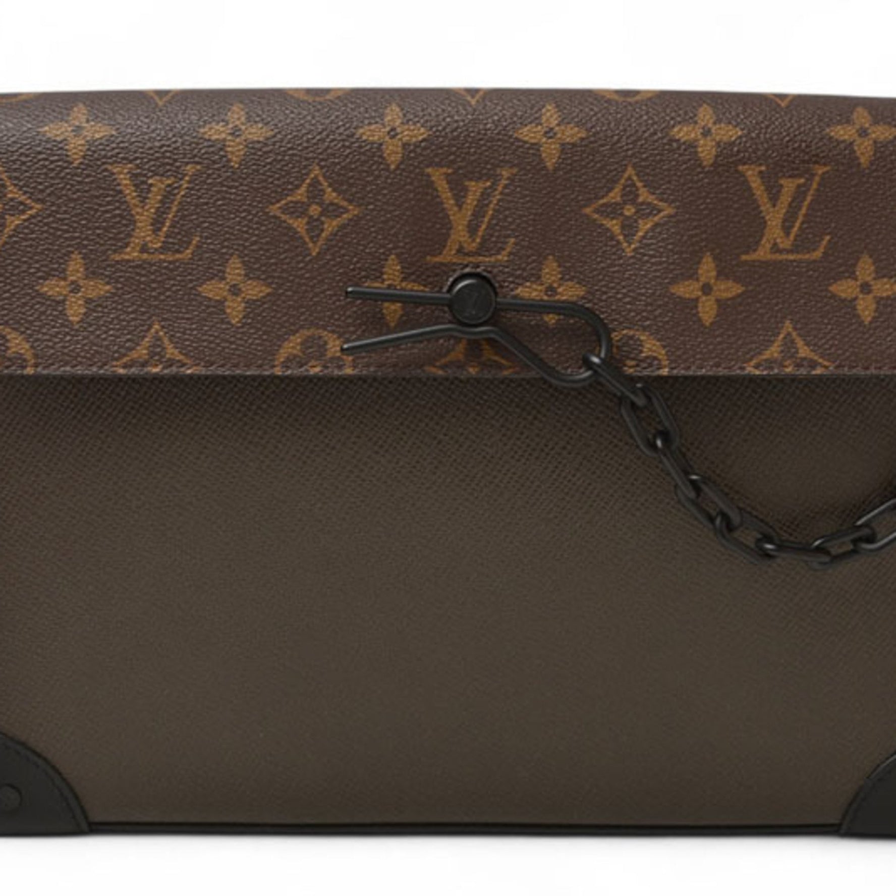 Louis Vuitton Second Bag Clutch LOUIS VUITTON Pochette Steamer Monogram Taiga Khaki
