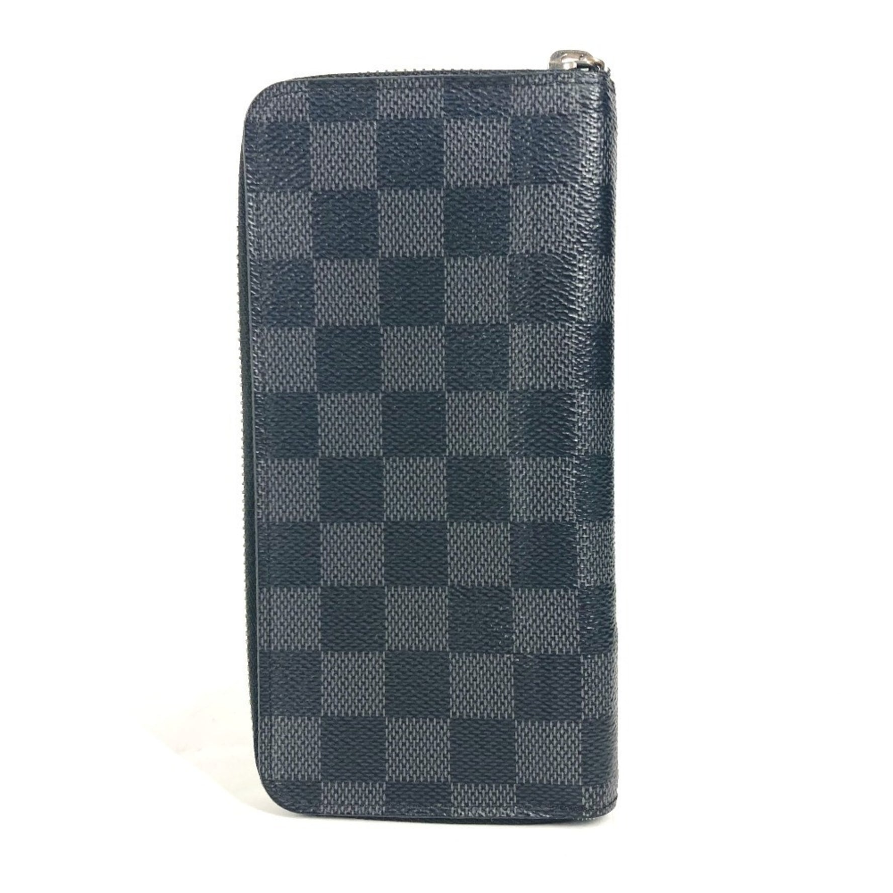 Louis Vuitton Damier Graphite Portefeuille Vasco Long Wallet Round Zipper Canvas Men's