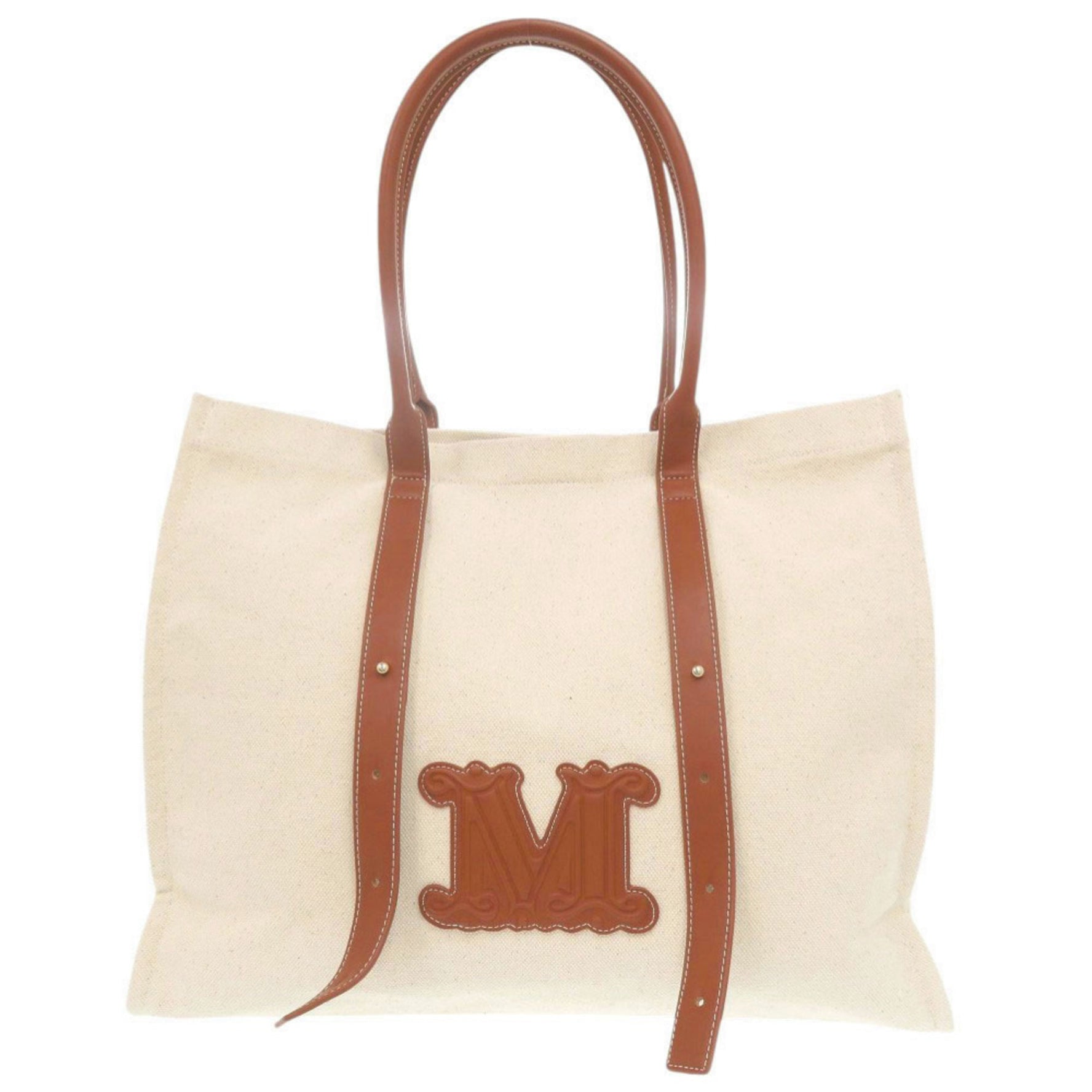 Max Mara Beachwear Cotton Beige/Brown Tote Bag 0948 MAX MARA