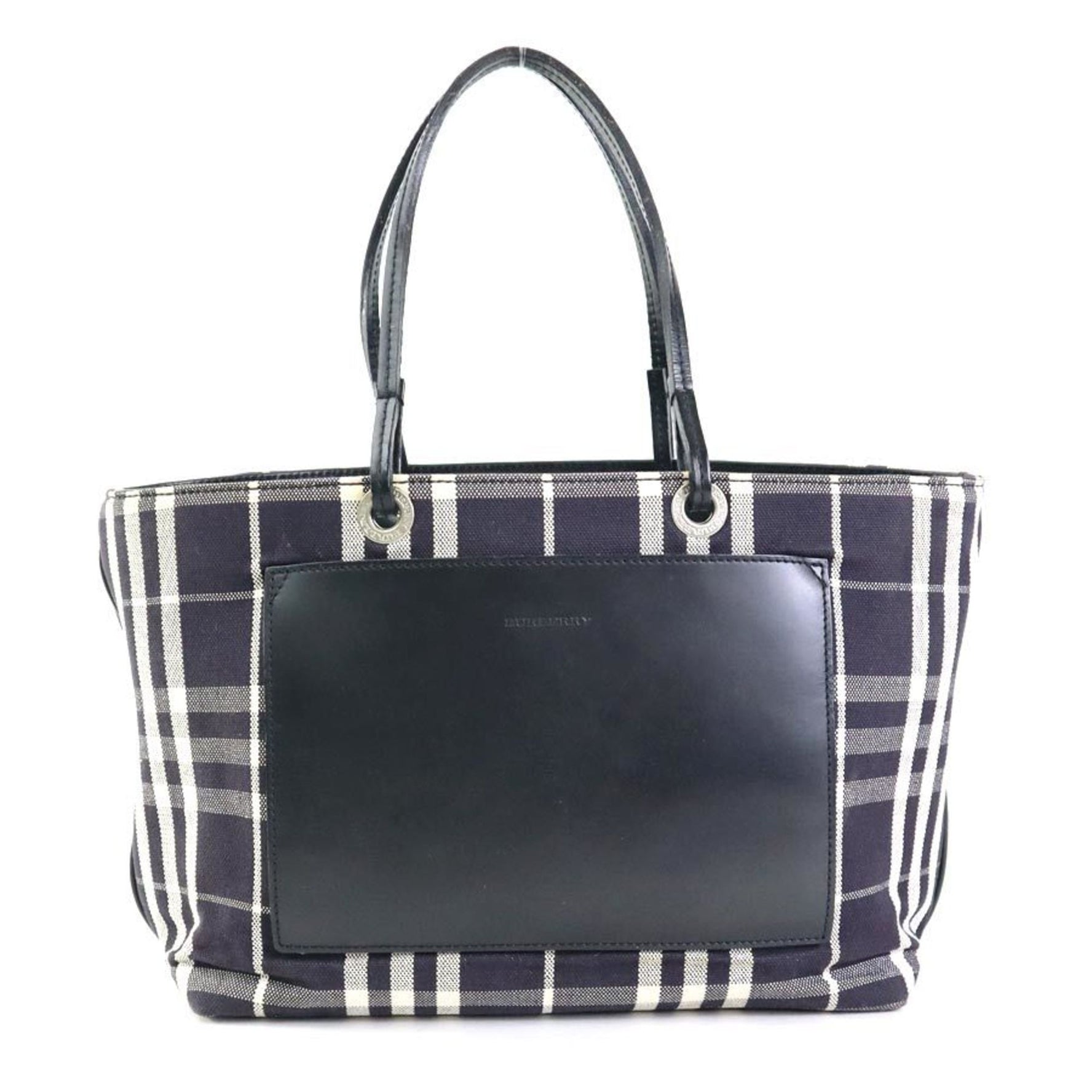 Burberry Handbag Canvas Leather Black Women's h31164a