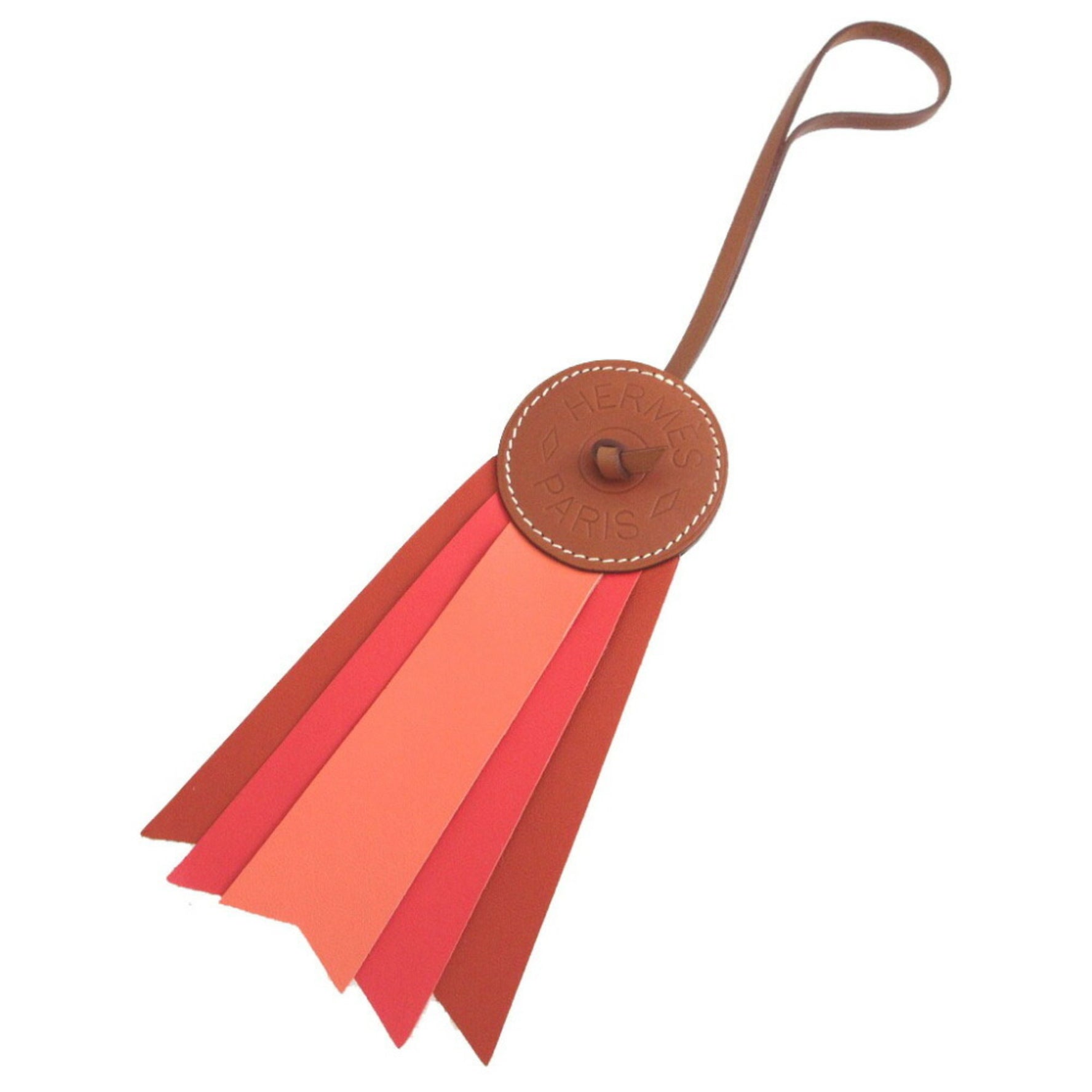 Unused Hermes Paddock Flotte Agneau Milo Vache Hunter Capucines Carnelian Charm Keychain