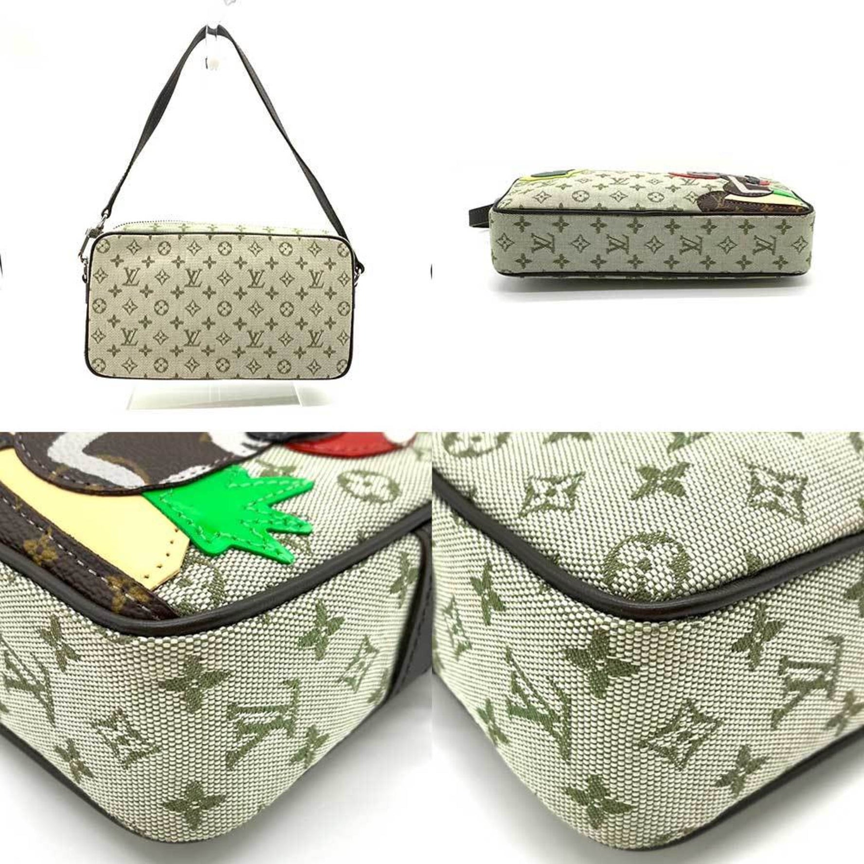 Louis Vuitton Bag Comte de Fais Pochette Fairy Tail Khaki Green Multicolor Handbag One Handle Pouch Mushroom Heart Ladies Monogram LOUISVUITTON