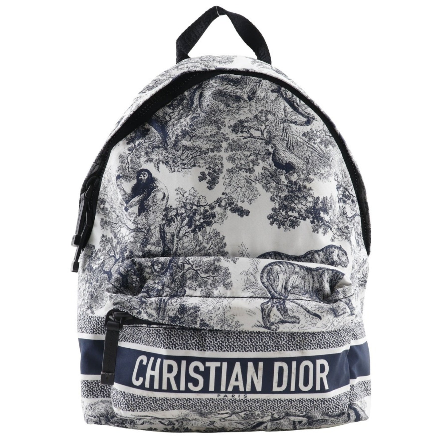 Christian Dior Small Backpack Rucksack/Daypack Toile de Jouy Nylon Black/White Double
