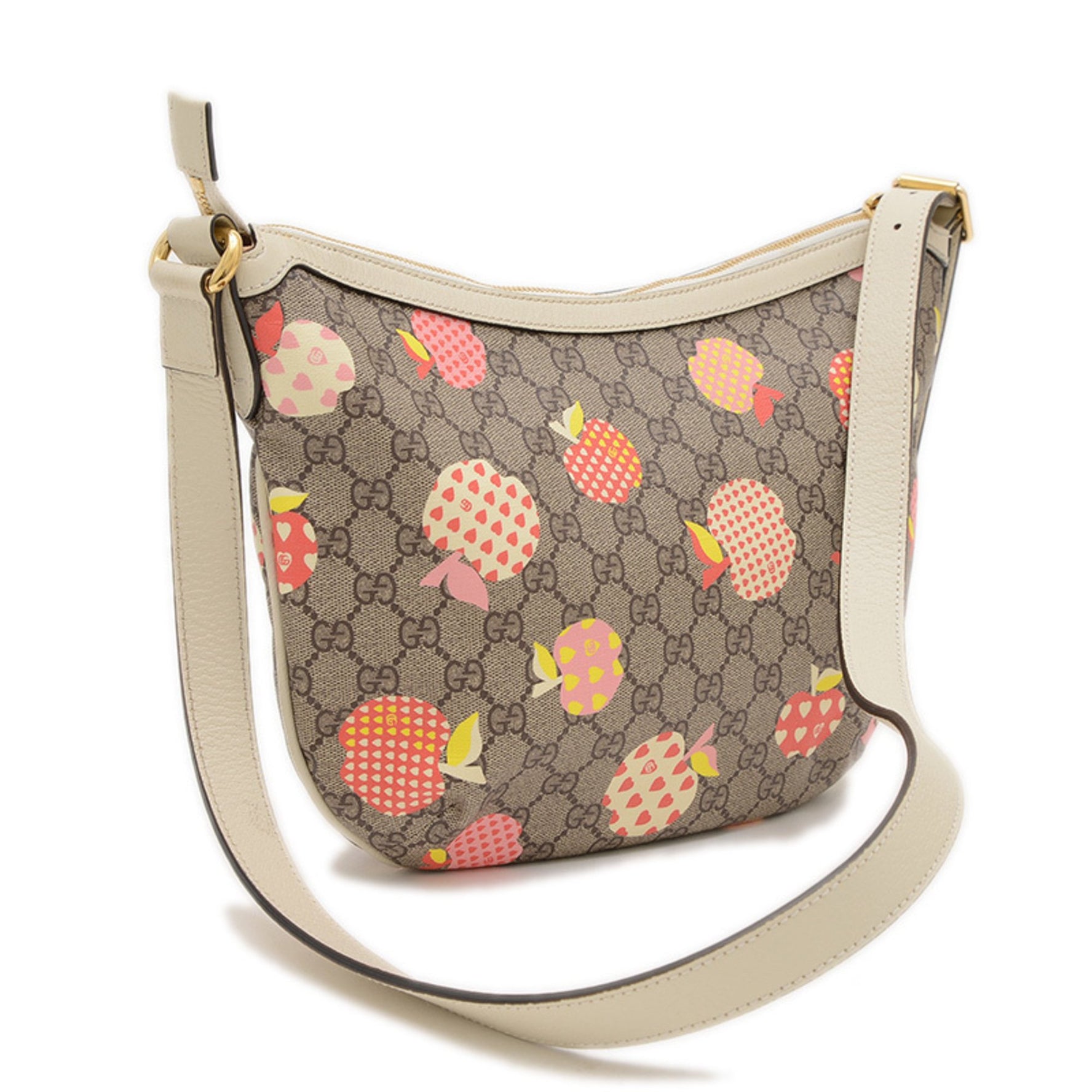 Gucci GG Supreme Le Pomme Medium Shoulder Bag Beige Multicolor BP