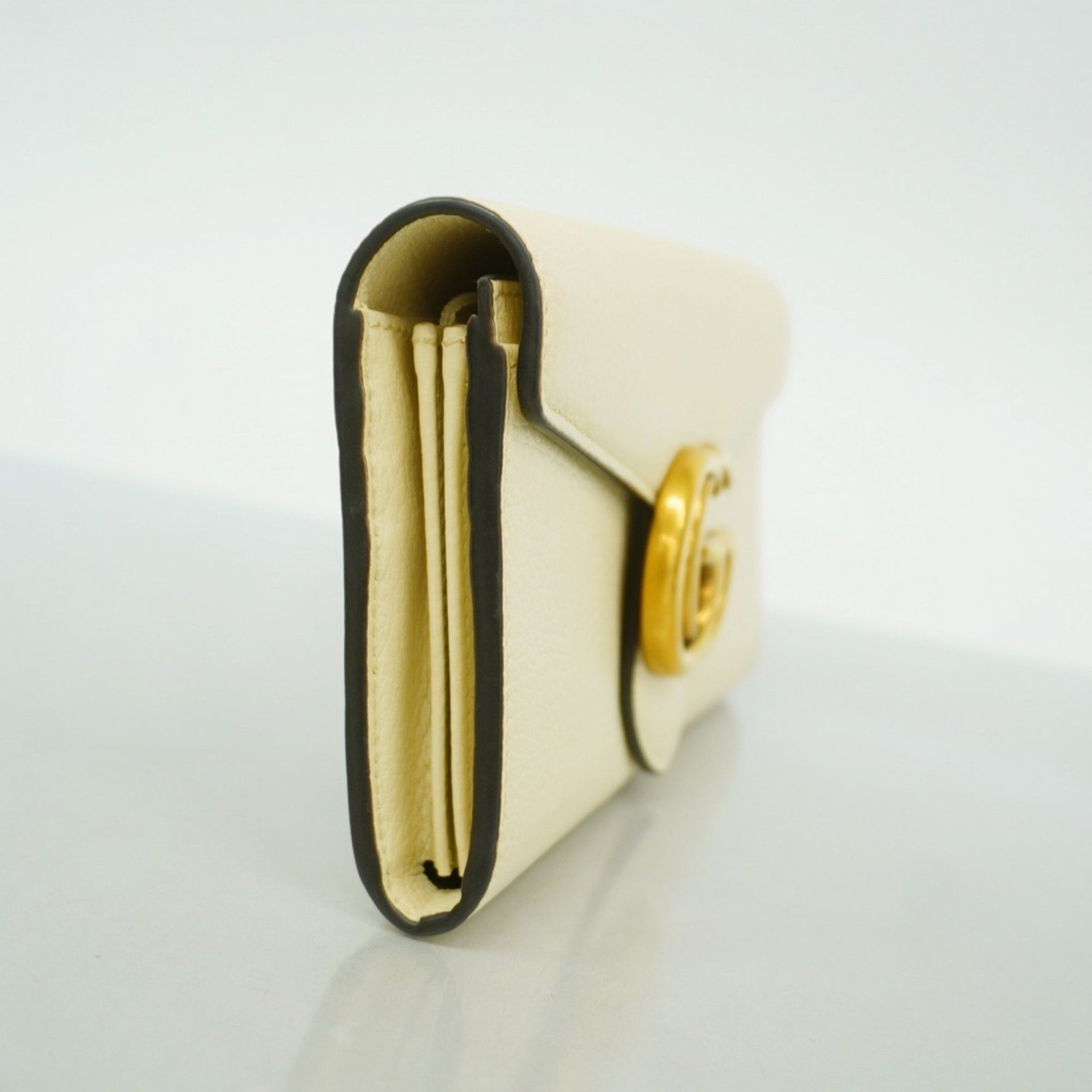 Gucci GG Marmont Long Wallet Leather Ivory Women's