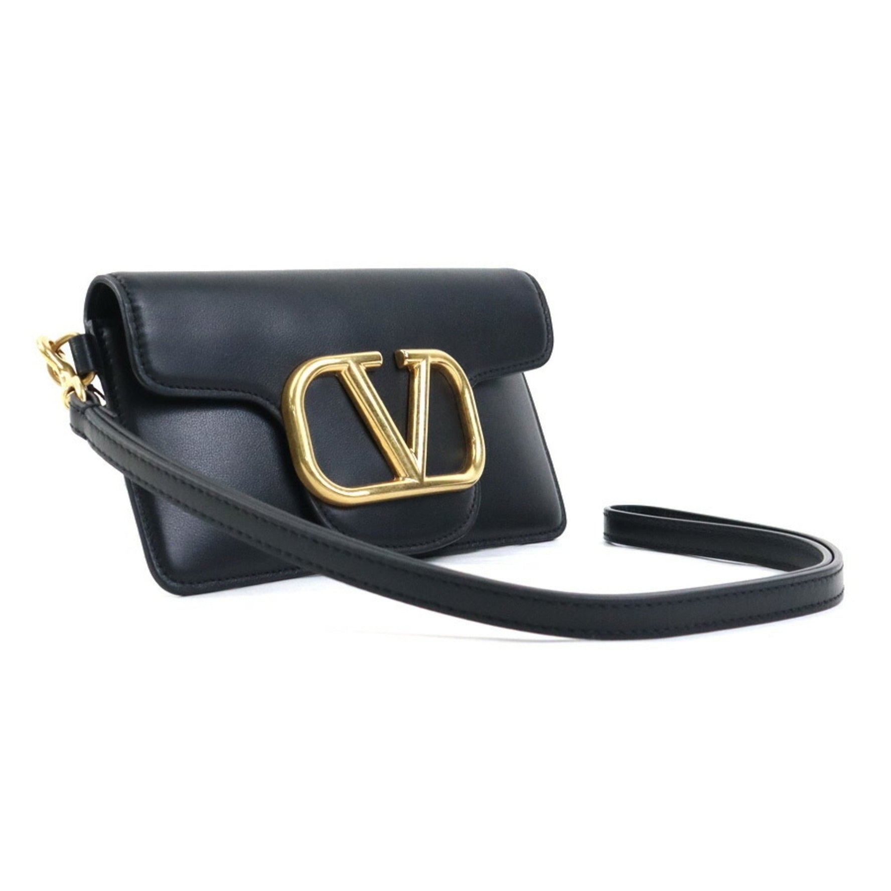 Valentino Garavani Clutch Bag Leather Black Men's 56094i