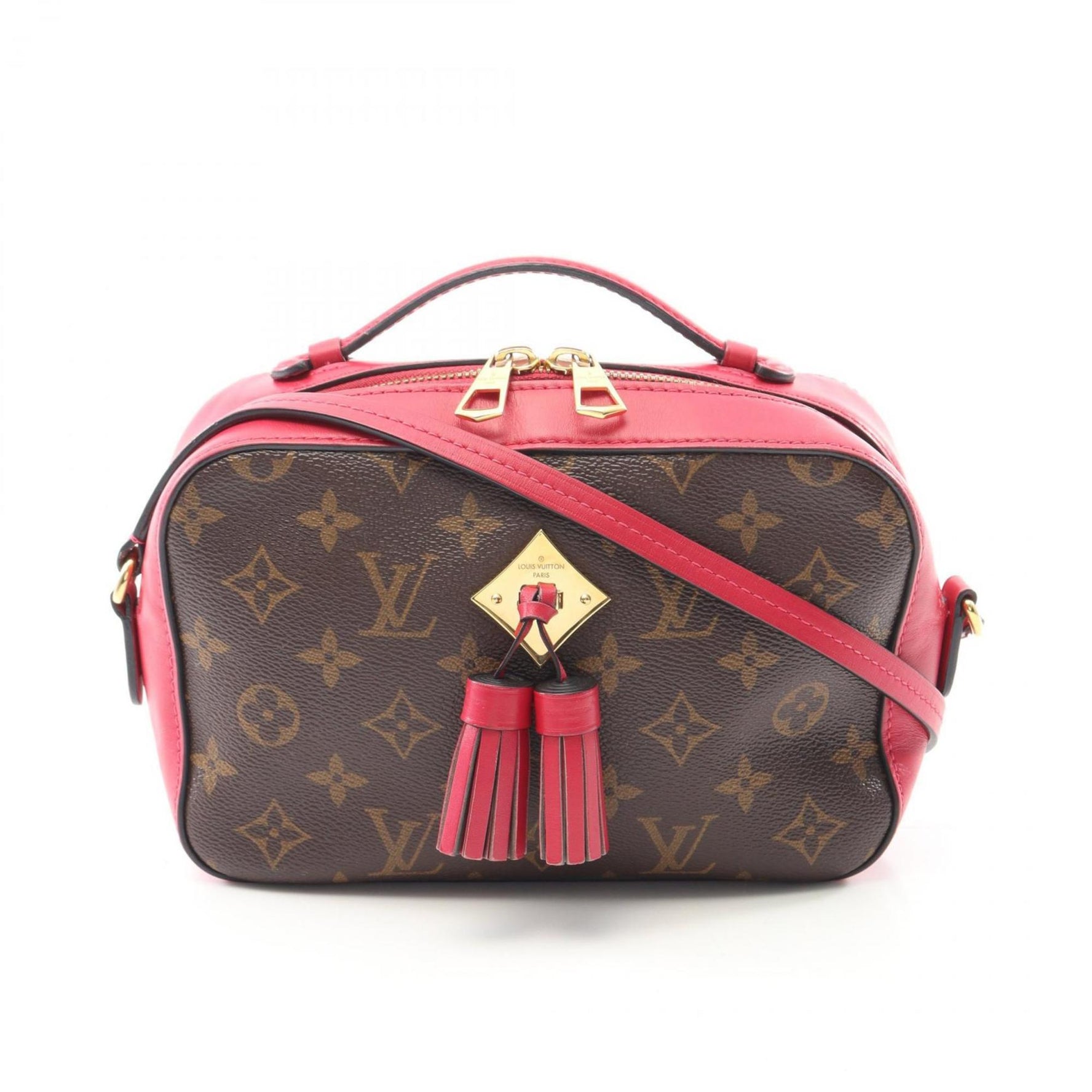 Louis Vuitton Saintonge Shoulder Bag, Coated Canvas and Leather, Monogram, Brown Pink