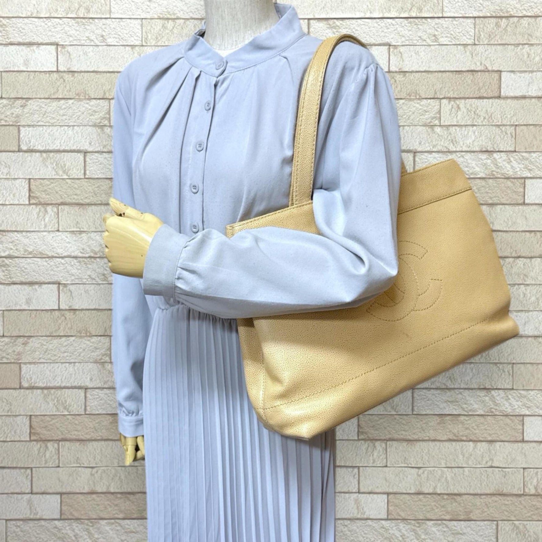 Chanel Coco Mark Tote Bag, Caviar Skin