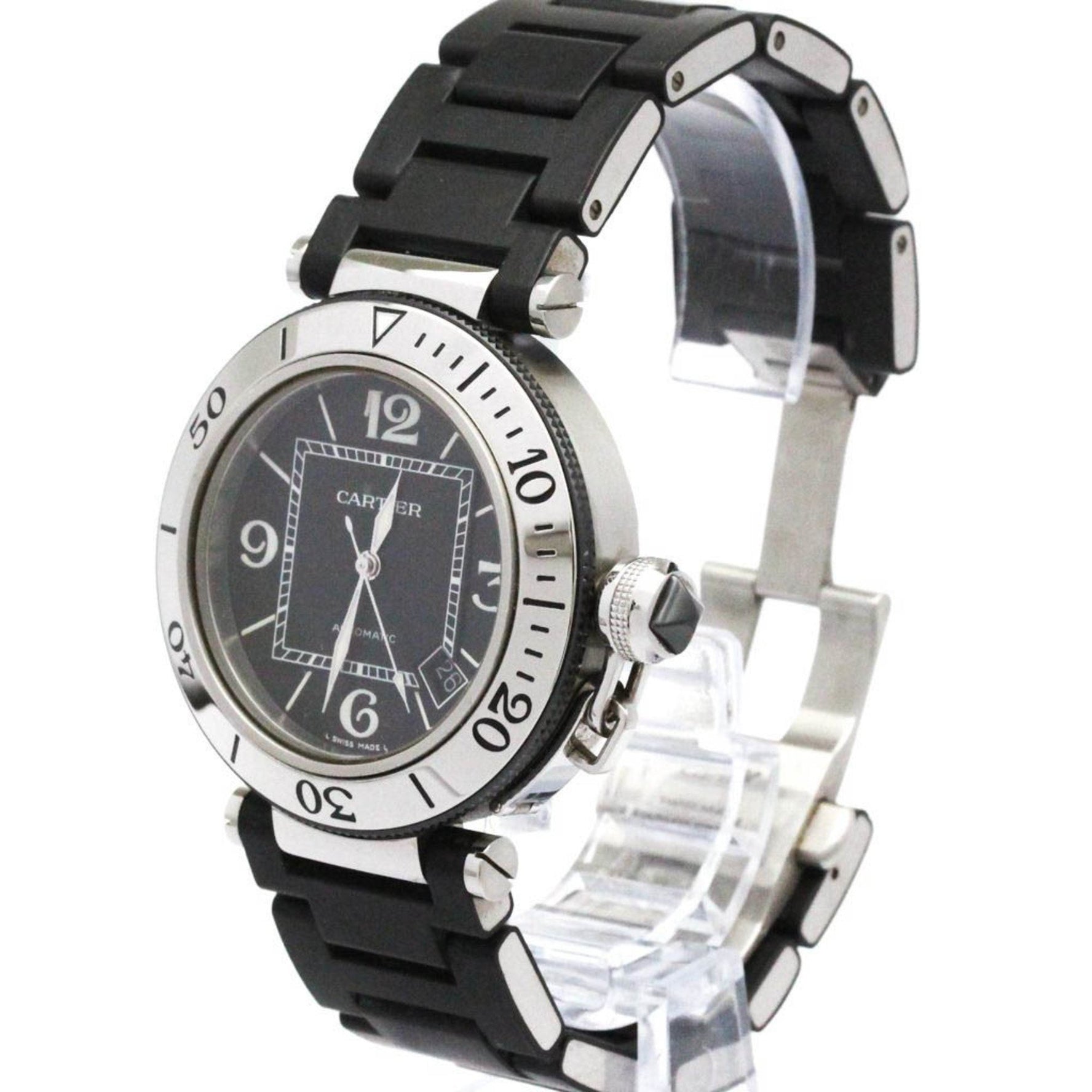 CARTIER Pasha Seatimer Steel Automatic Watch Polished