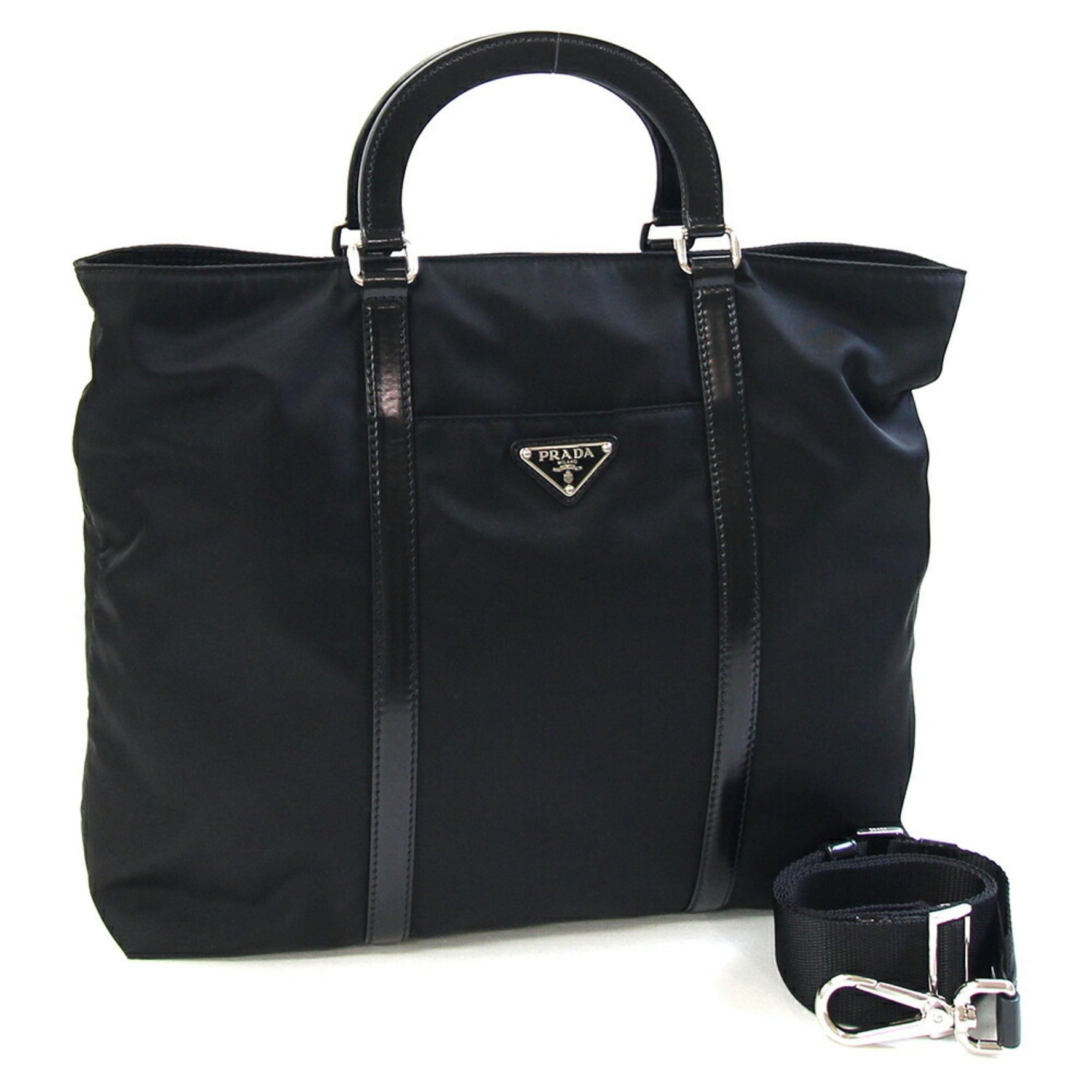 Prada Handbag BN1057 Black Nylon Leather Shoulder Bag Hand Tote Women's PRADA