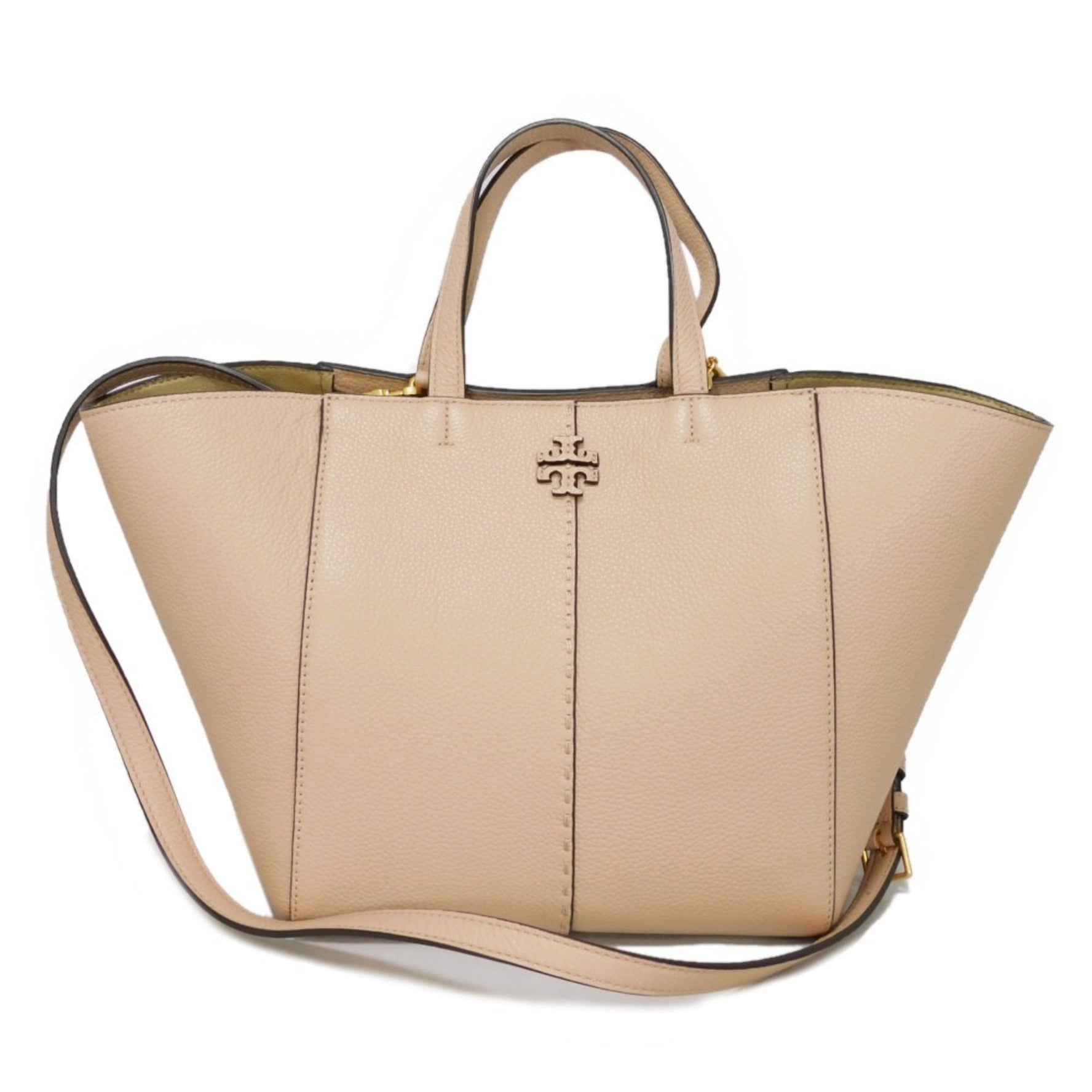 Tory Burch Tote Bag McGraw Carriol Pink Beige Shoulder Double T Goan Sand 927 Women's